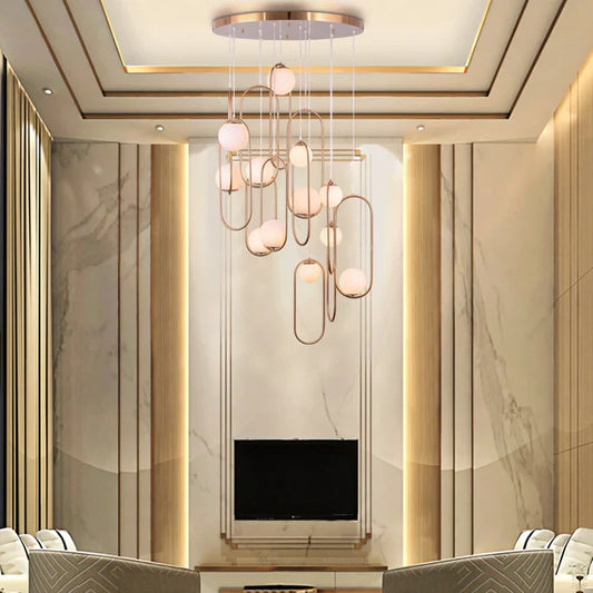 Side-by-side comparison of a sparkling crystal chandelier with prismatic light effects and a sleek, modern glass chandelier with soft, diffused illumination in an elegant room setting.