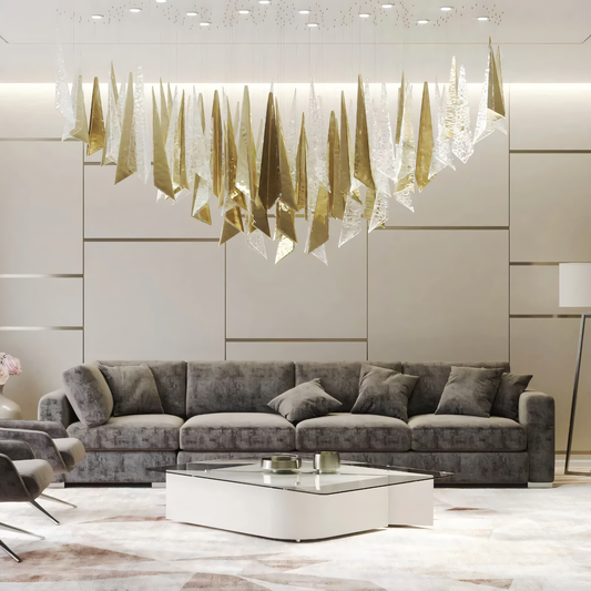 Prifma Glass Custom Chandelier, a breathtaking centerpiece in the Fire Kingdom