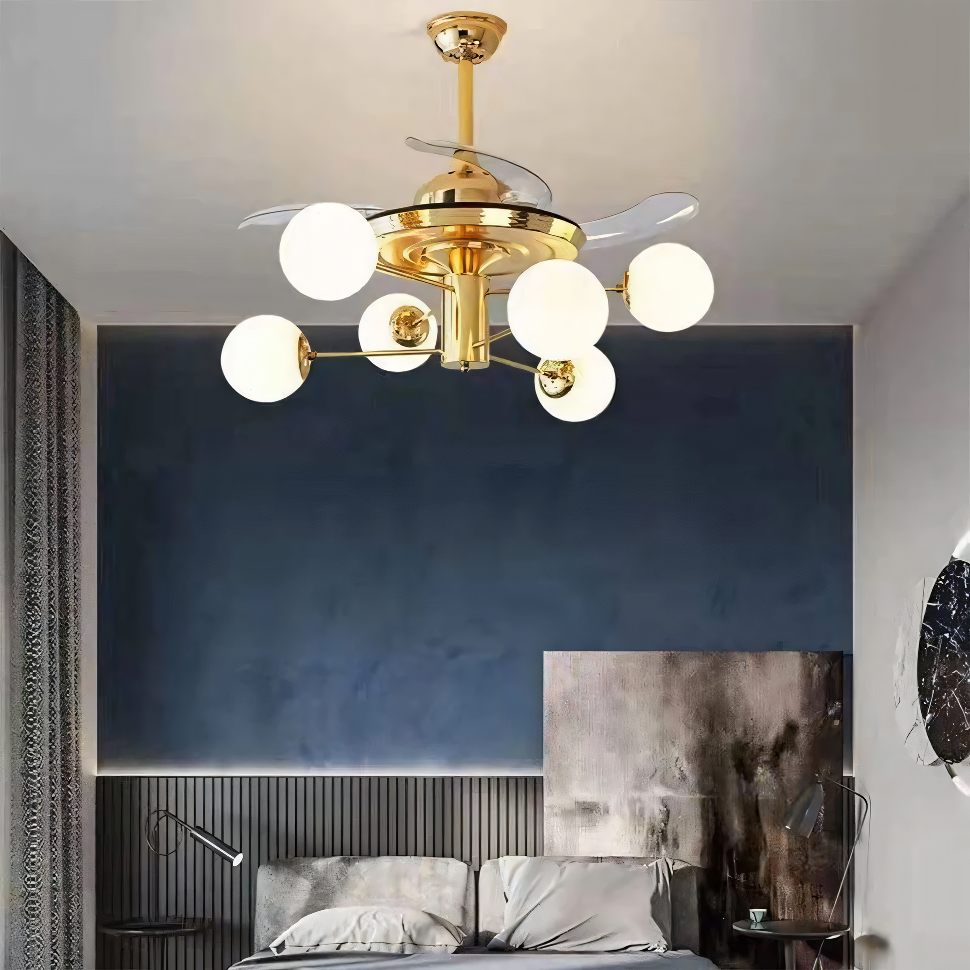 Stunning crystal ceiling fan for sophisticated living spaces
