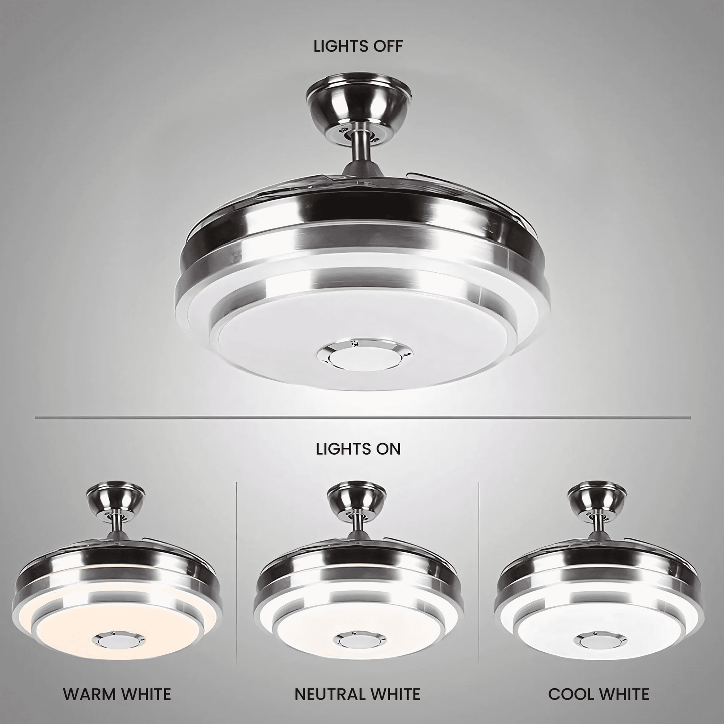 Sophisticated ceiling fan chandelier with silent motor and remote control