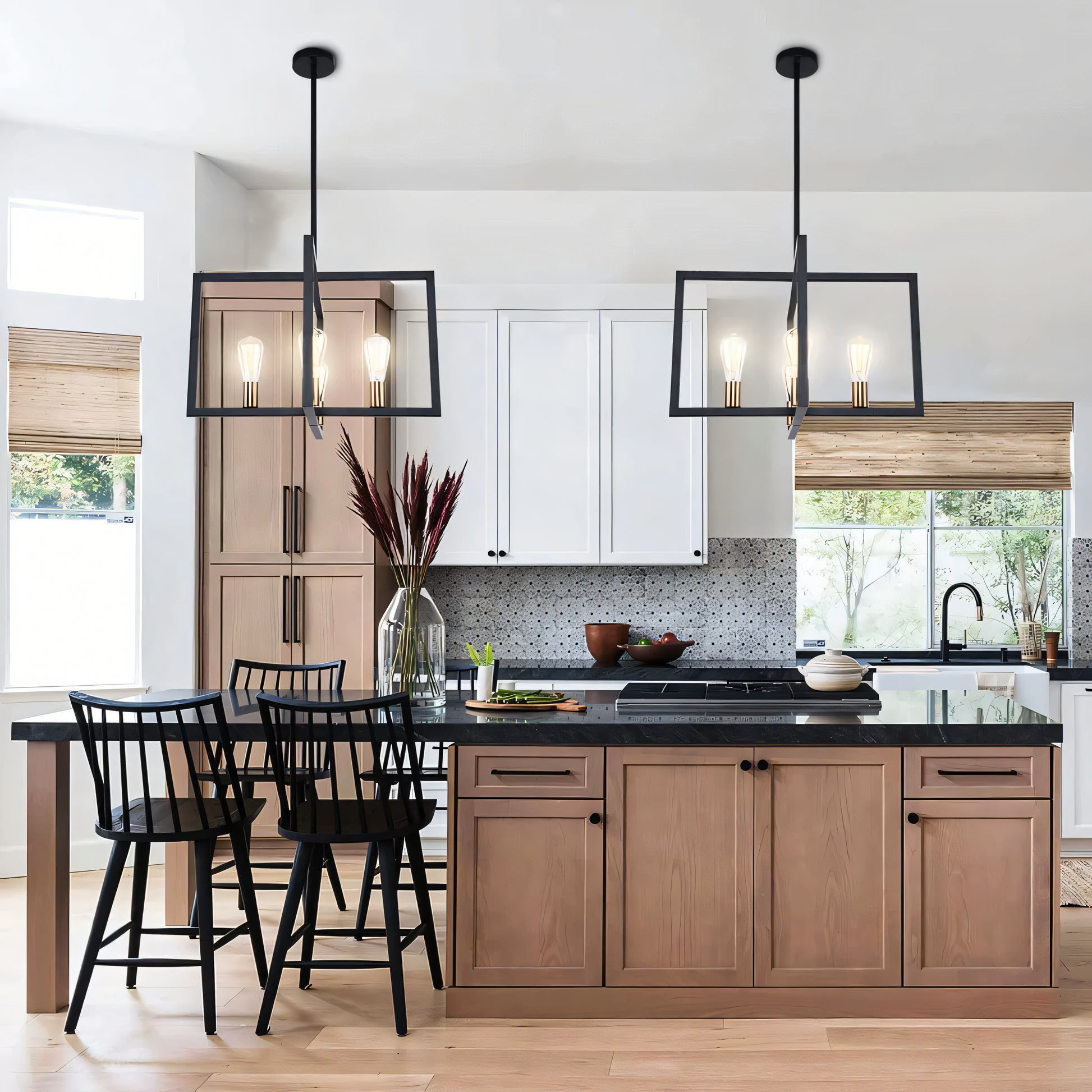 The Simmetria Hanging Light complements the vintage furniture and décor in a beautifully restored home.