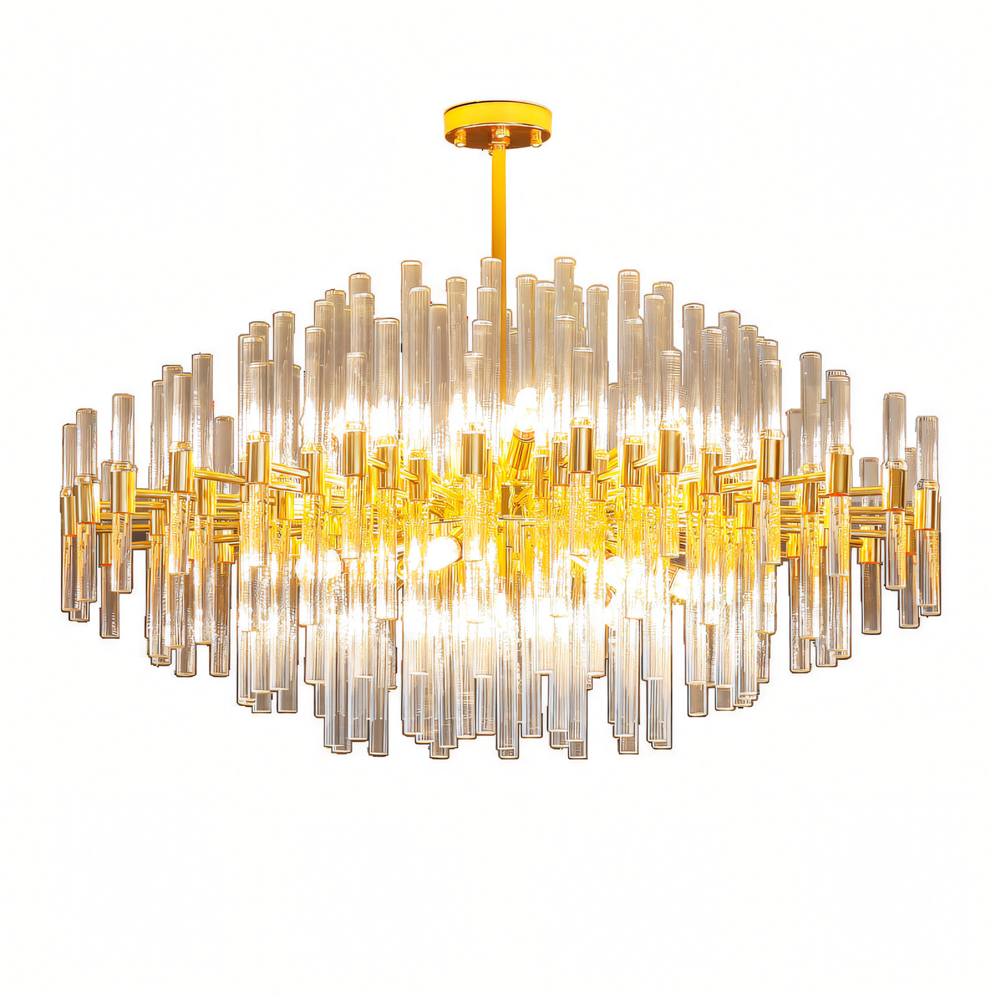 Breathtaking 600 MM crystal metal brass gold LED hanging chandelier, a centerpiece of elegance