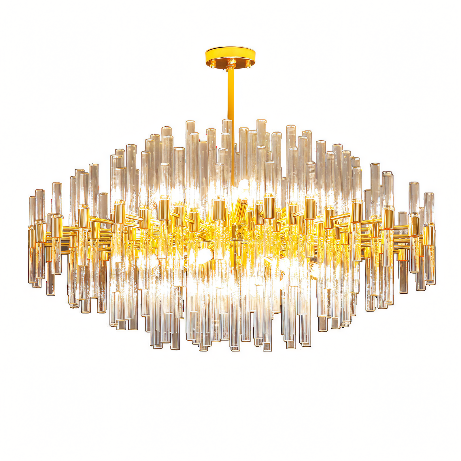 Breathtaking 600 MM crystal metal brass gold LED hanging chandelier, a centerpiece of elegance