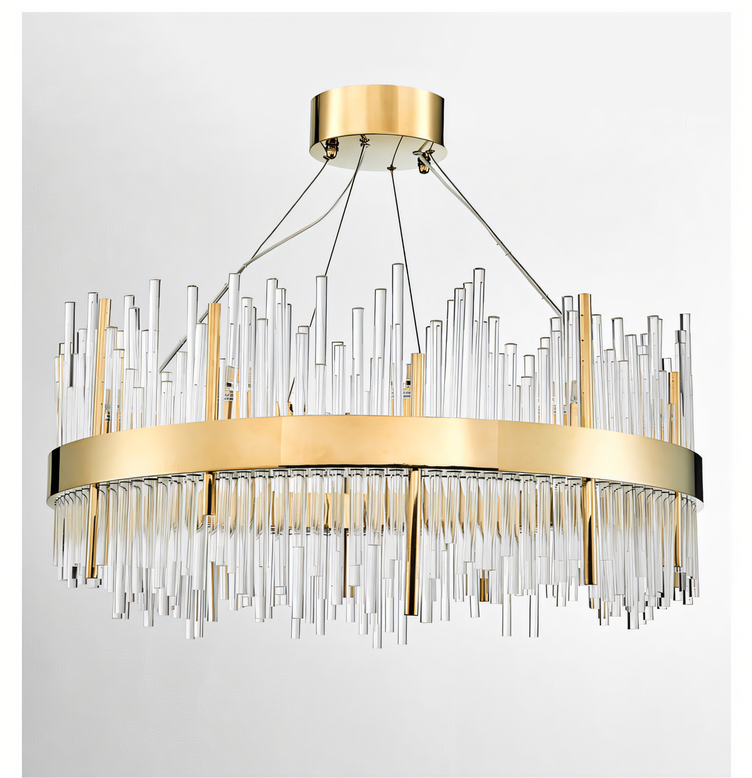 Breathtaking 600 MM crystal metal brass gold LED hanging chandelier, a centerpiece of elegance