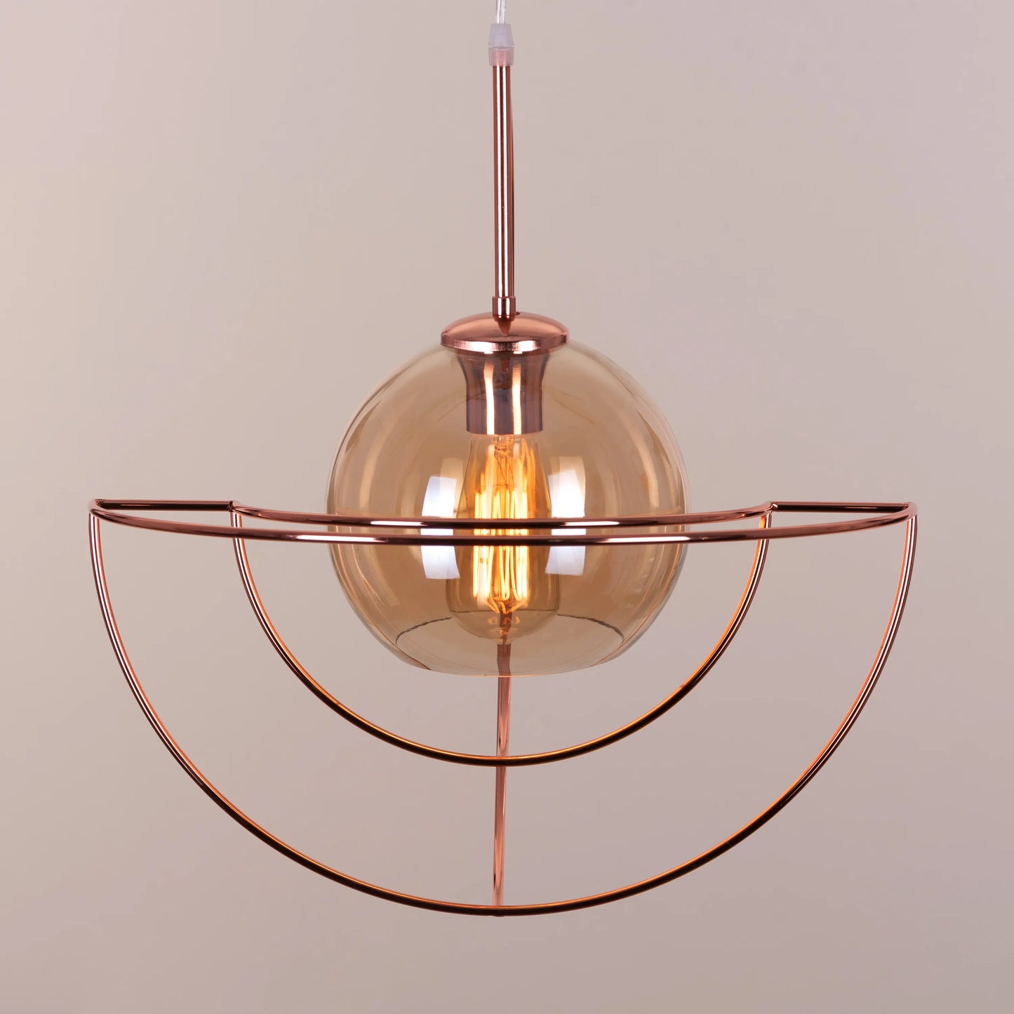 Glamster (Rose Gold) Cognac Glass Pendant Light