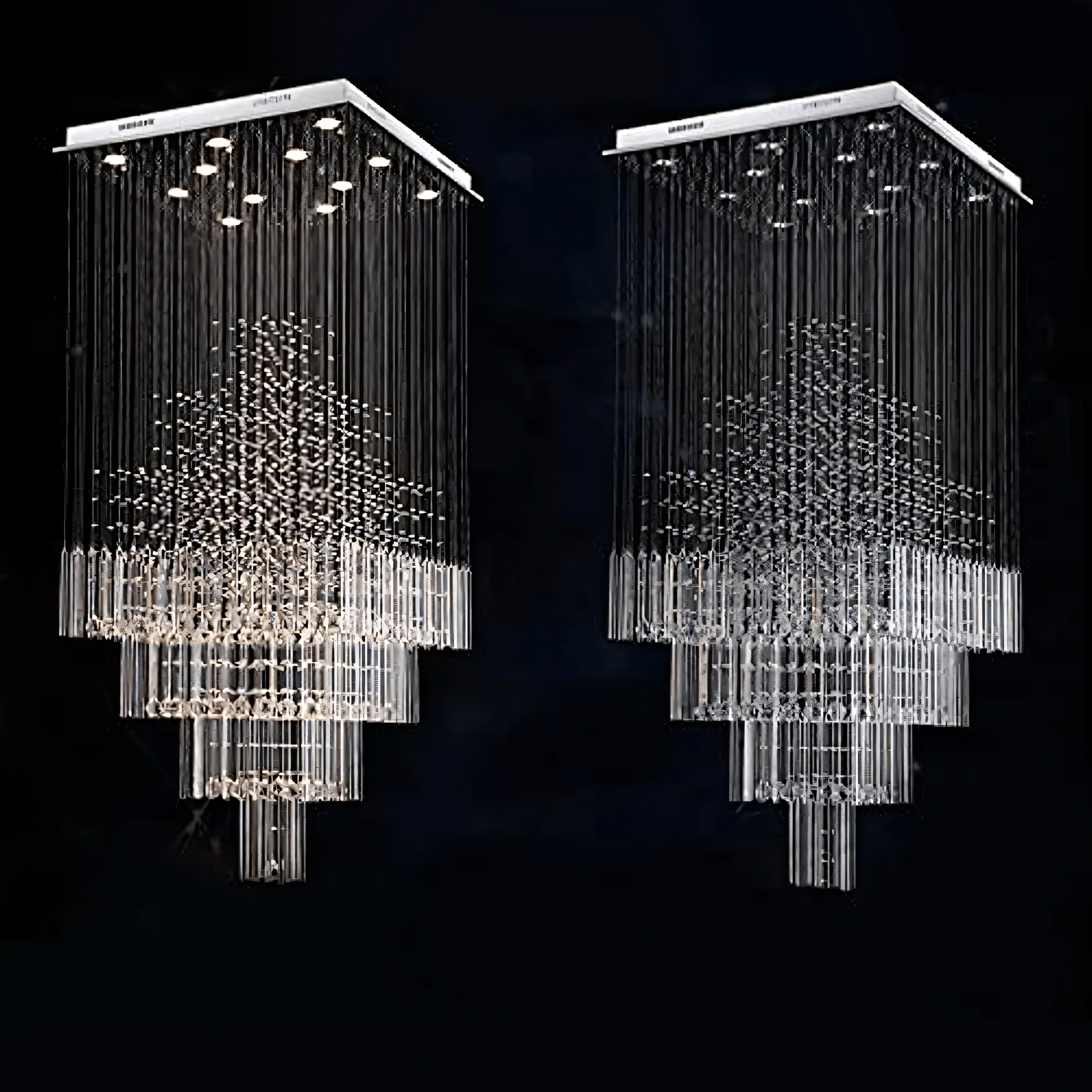 Captivating cosmic-inspired crystal chandelier