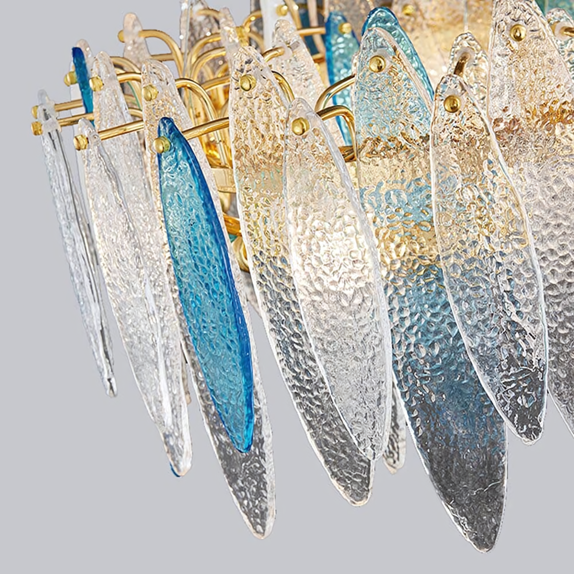 Warm and inviting multicolor glass pendant chandelier