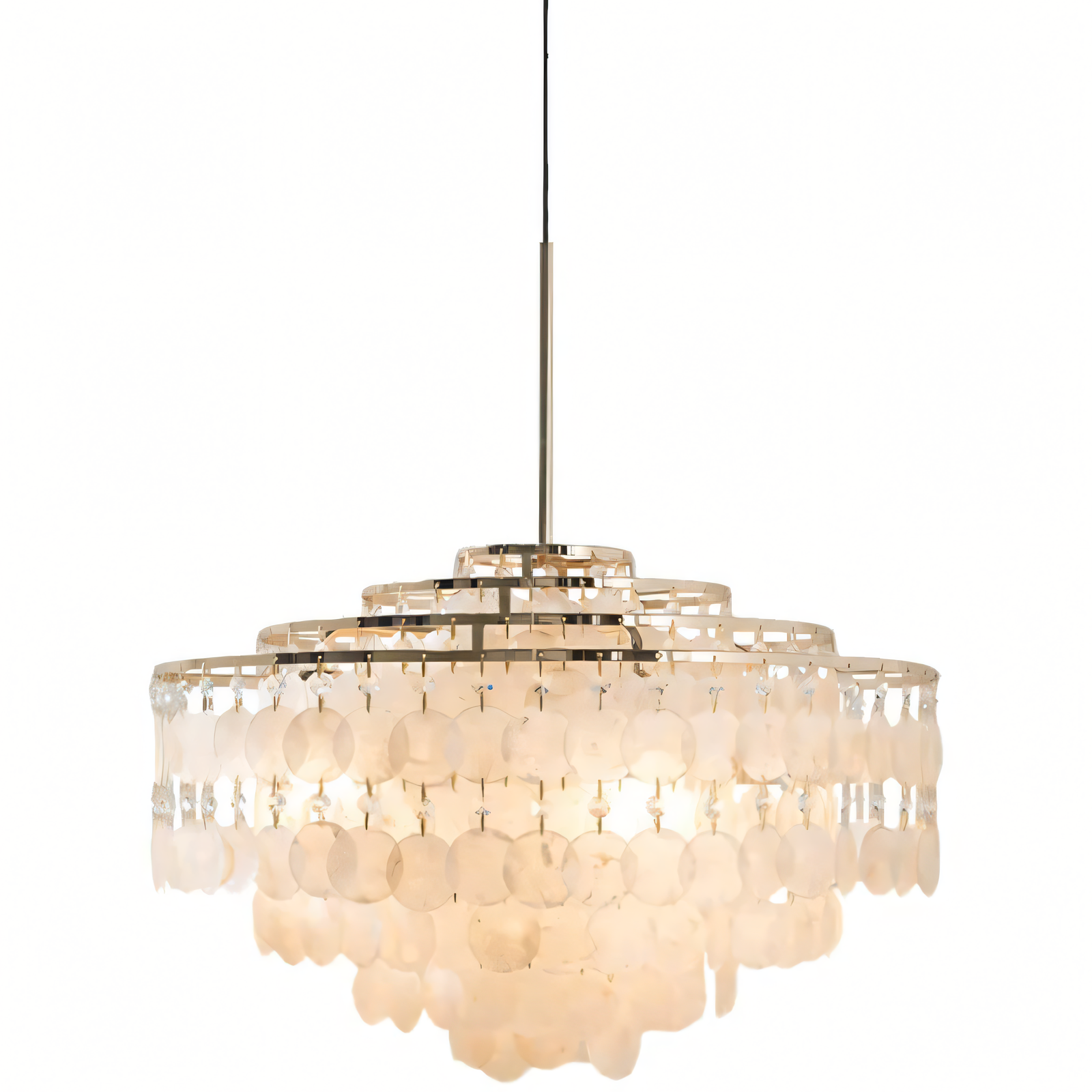 Mesmerizing modern LED chandelier with crystal and acrylic elements, a true delight
