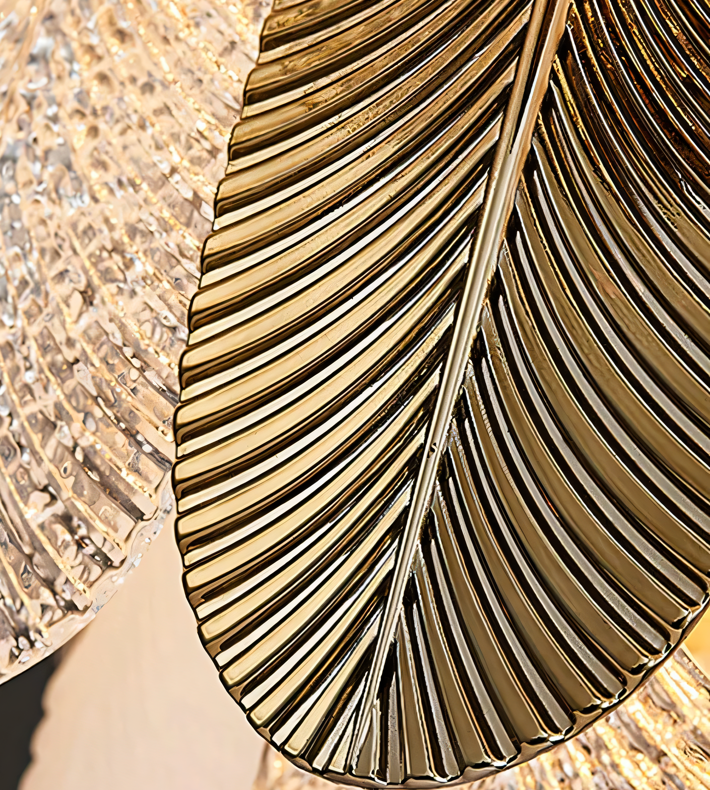 Gratus Luxe White Glass Leaf Chandelier