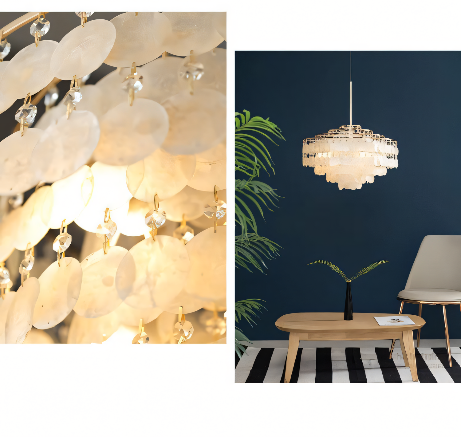 Breathtaking crystal acrylic chandelier, bringing the beauty of a tranquil forest indoors