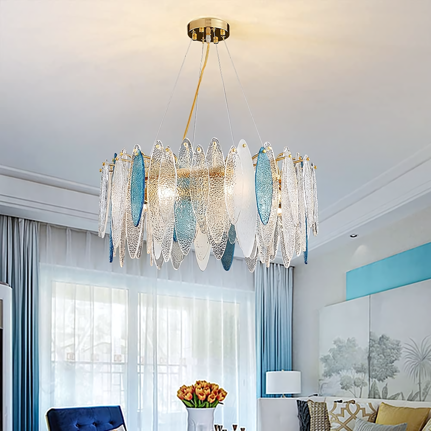 Vibrant and lively multicolor glass chandelier