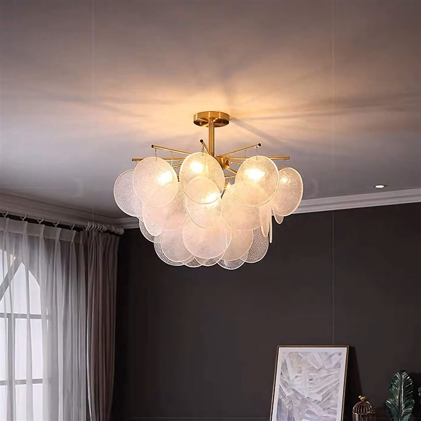 600MM Gold Crystal Frost Chandelier Ceiling Lights Hanging illuminating a grand, castle-inspired foyer