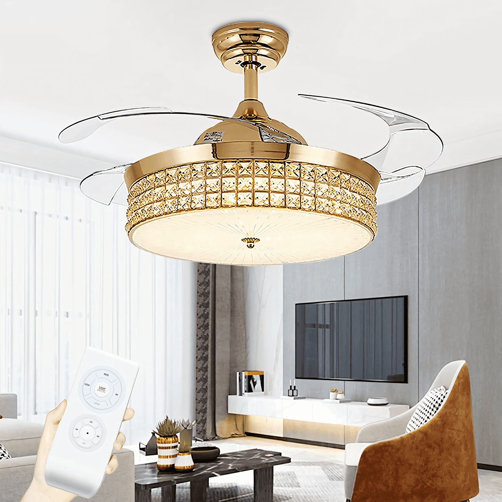 Built-in LED chandelier with adjustable light colors