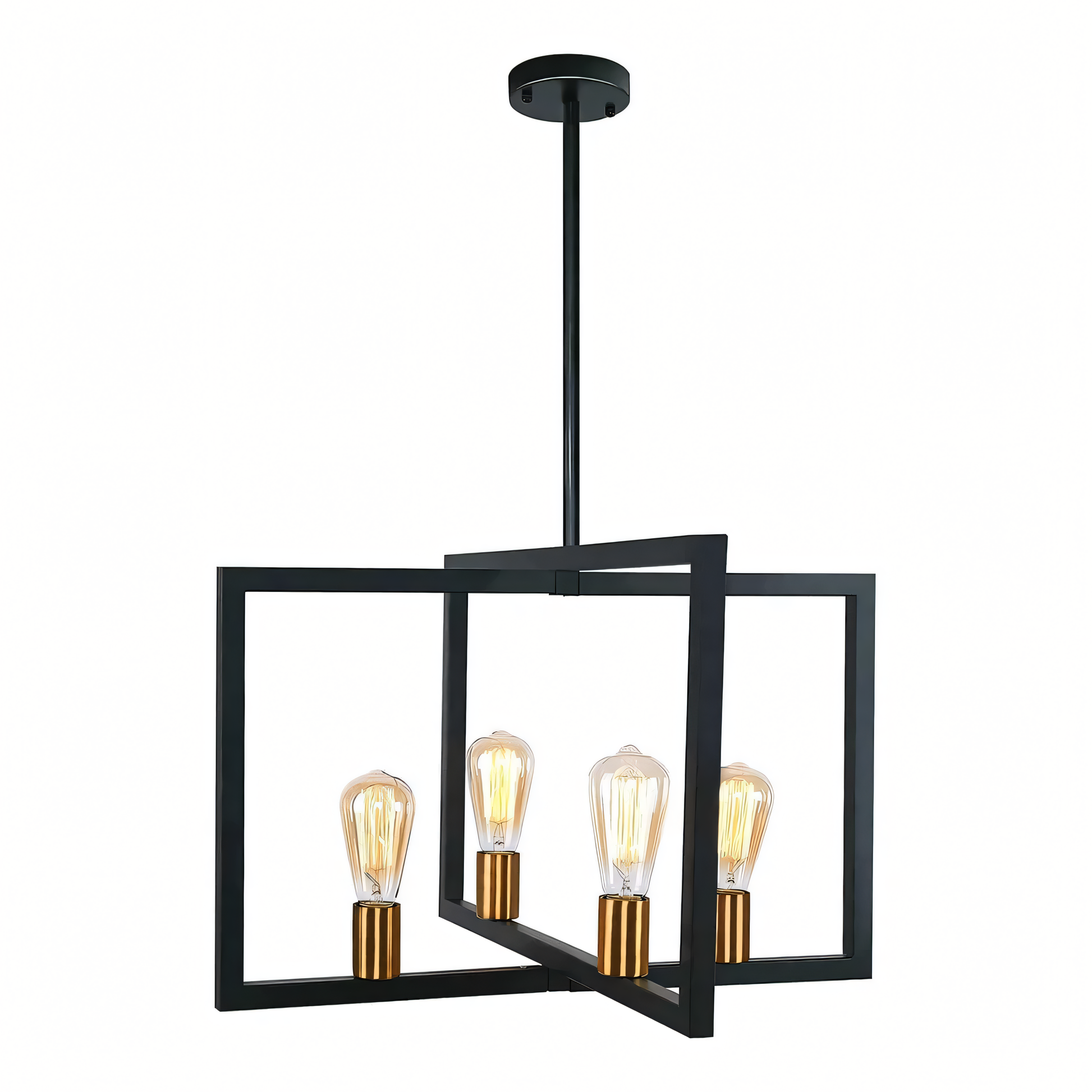 The Simmetria Hanging Light adds a touch of sophistication to a dining room table setting with its clear glass globes.