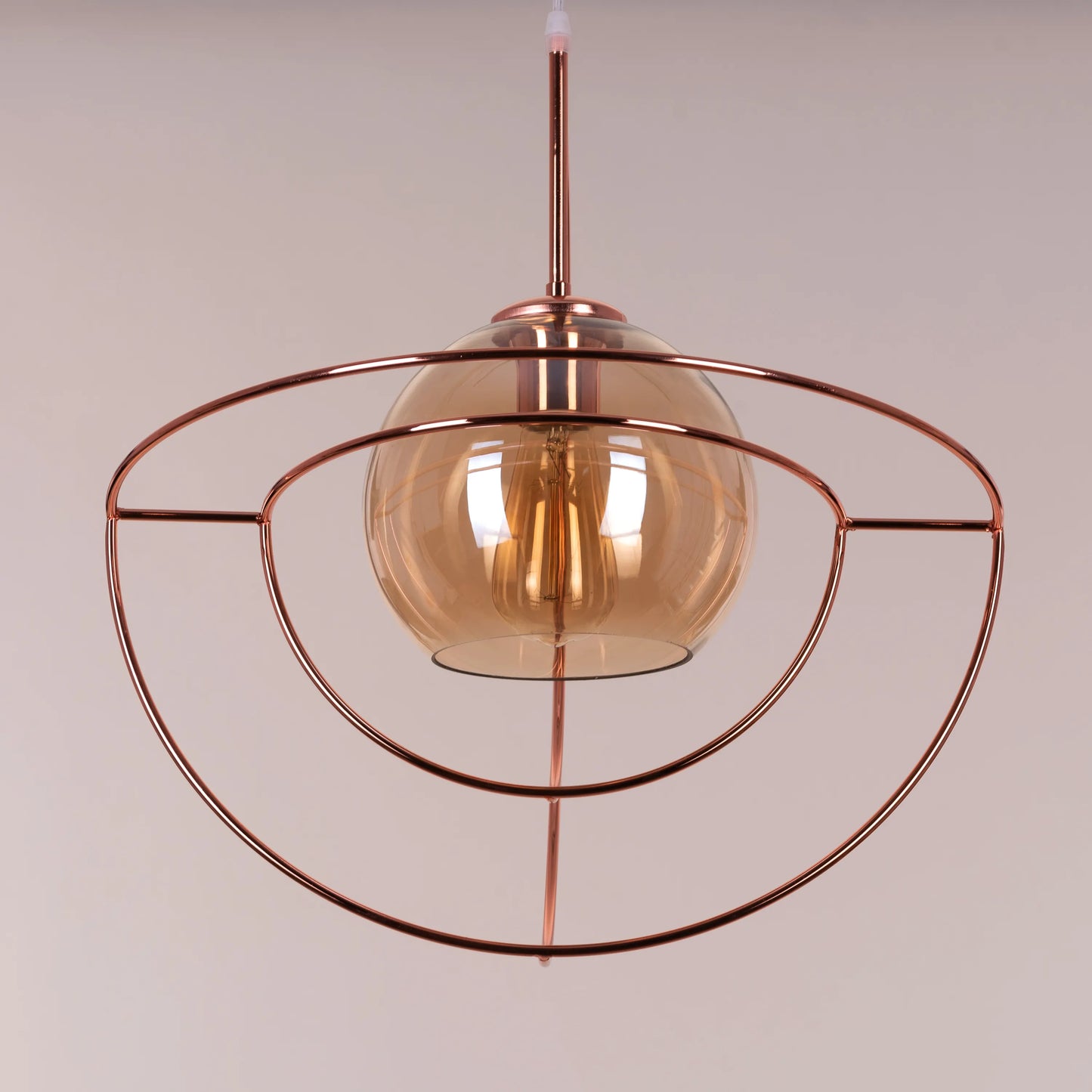 Glamster (Rose Gold) Cognac Glass Pendant Light