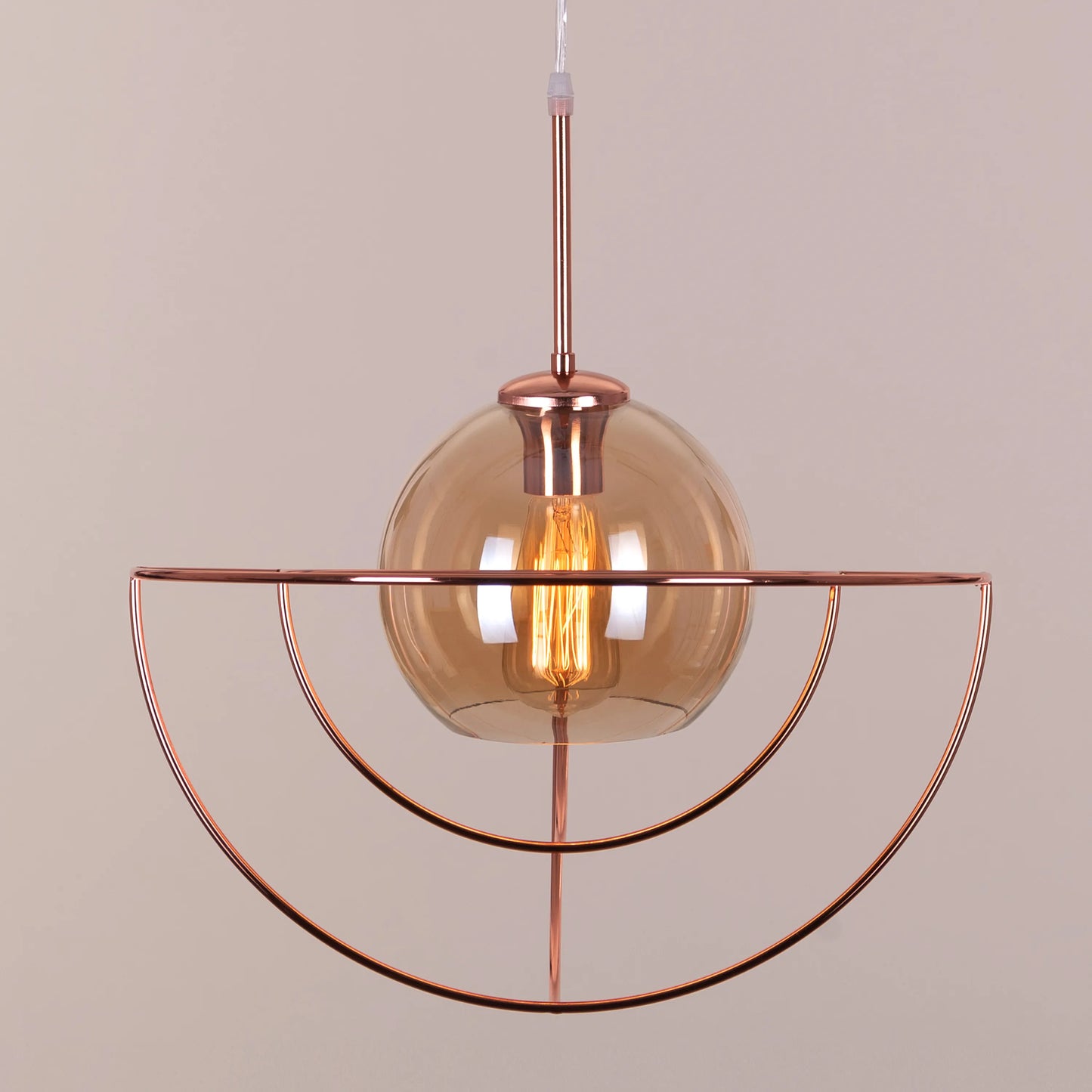 Glamster (Rose Gold) Cognac Glass Pendant Light