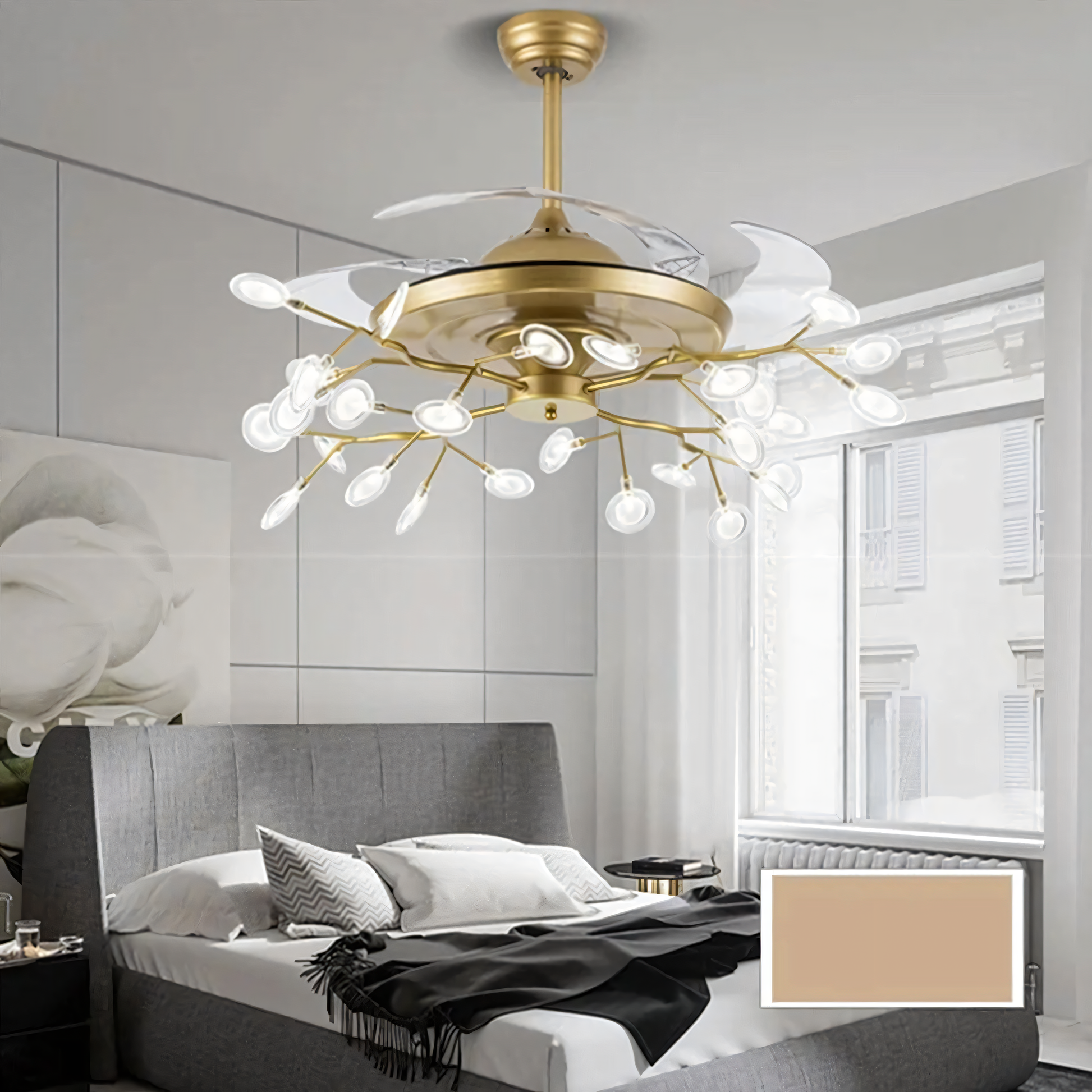 Mesmerizing crystal chandelier ceiling fan
