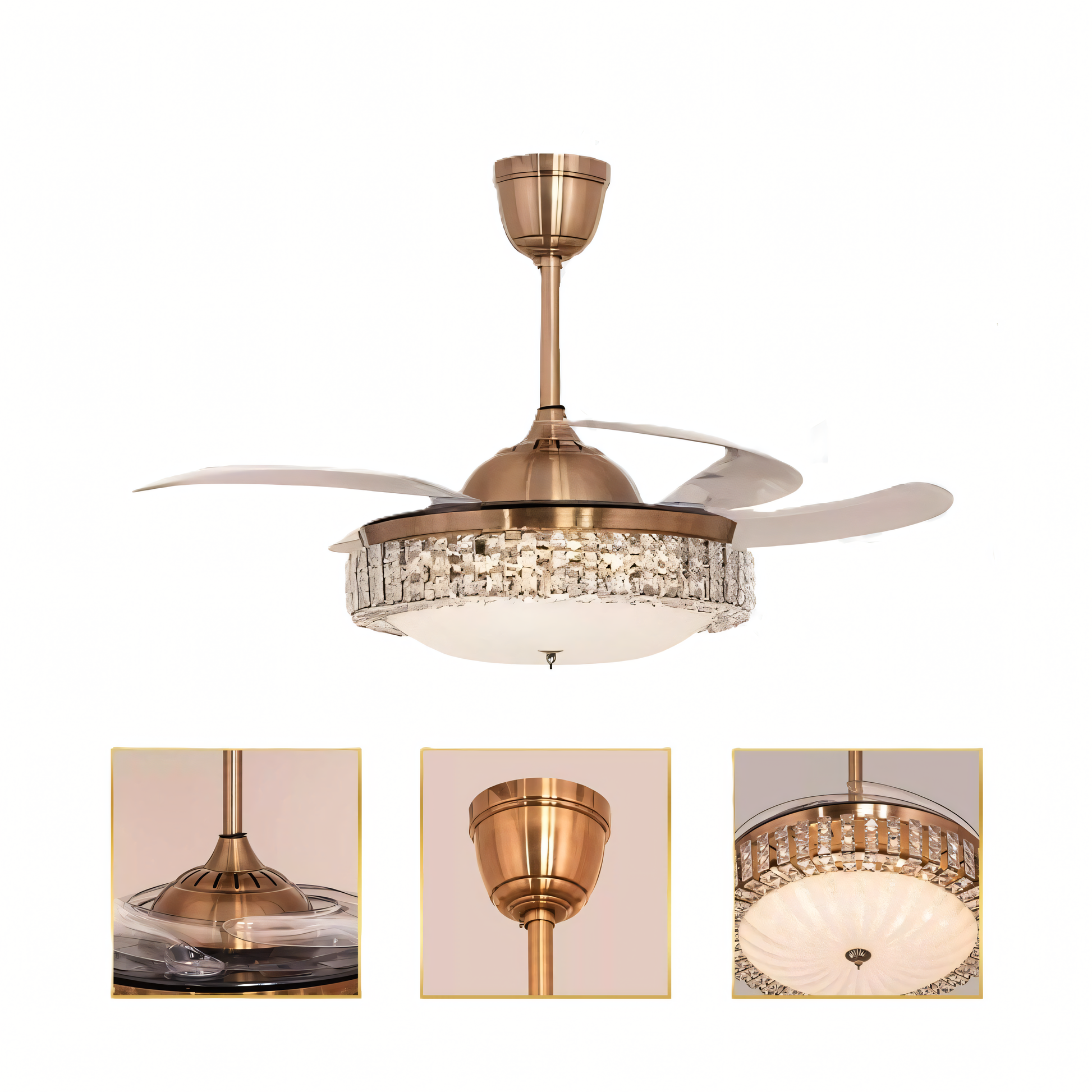 Remote-controlled chandelier fan
