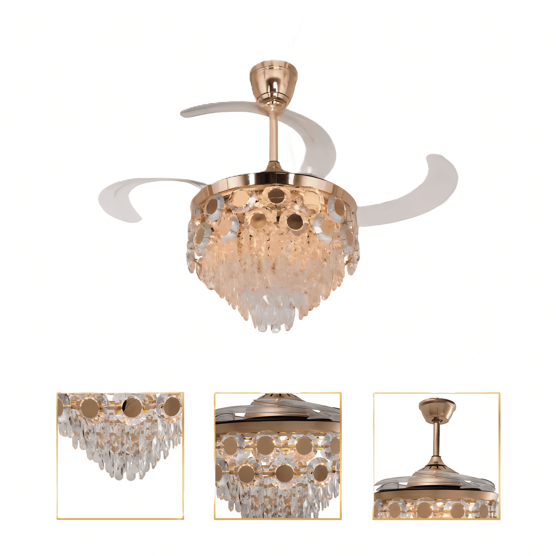 Remote-controlled chandelier fan
