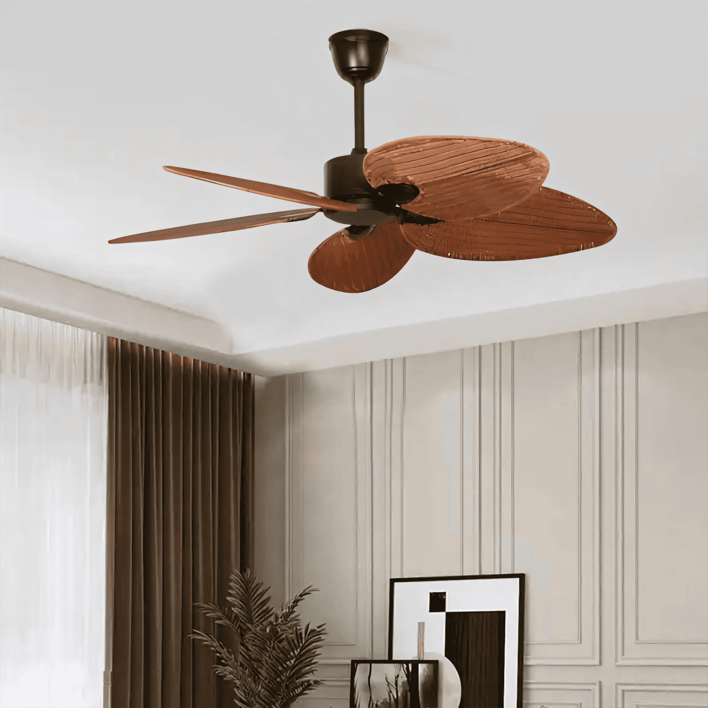Adjustable woodcraft fan with remote control