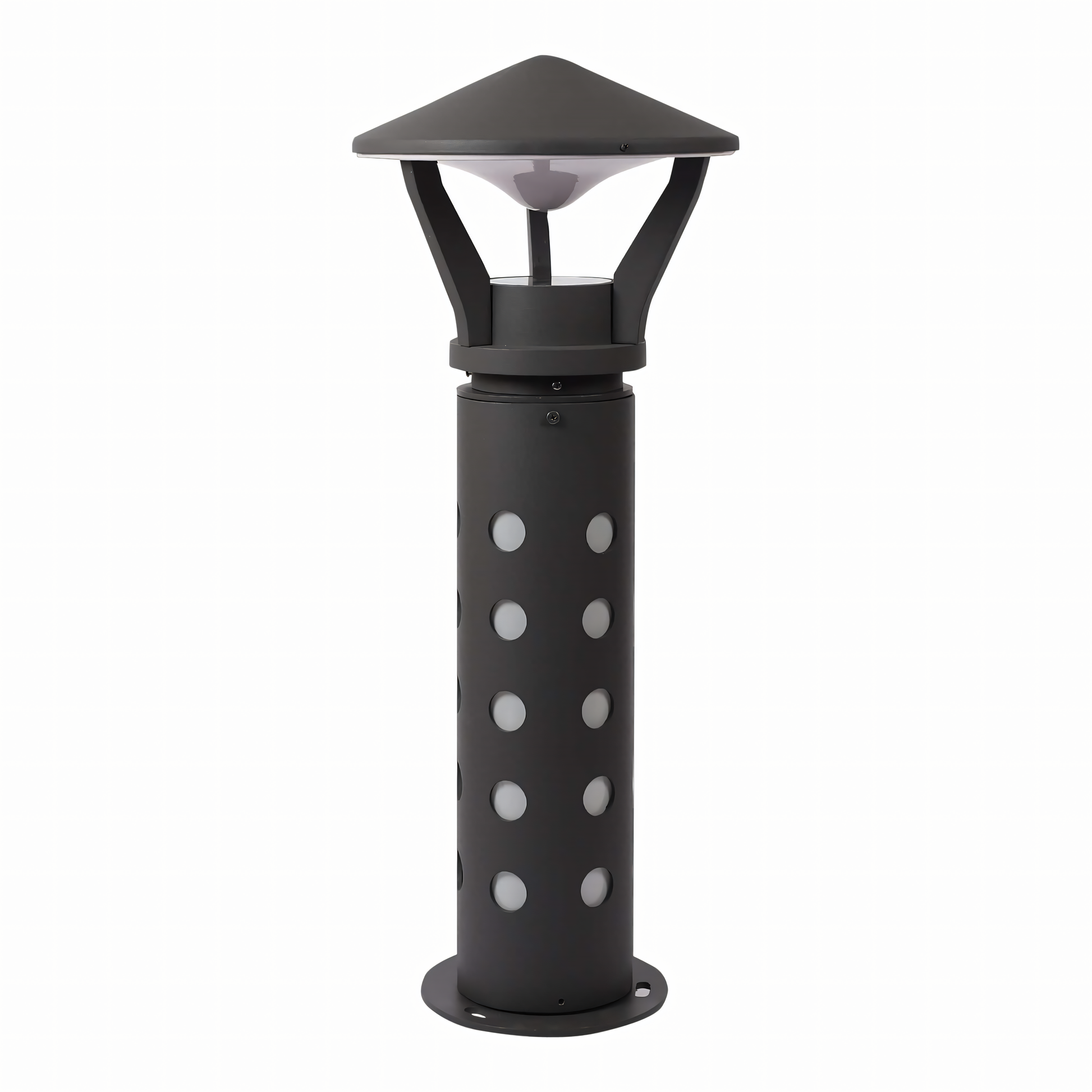 Trident Canopy Garden Bollard illuminating a path in a Magical Island paradise