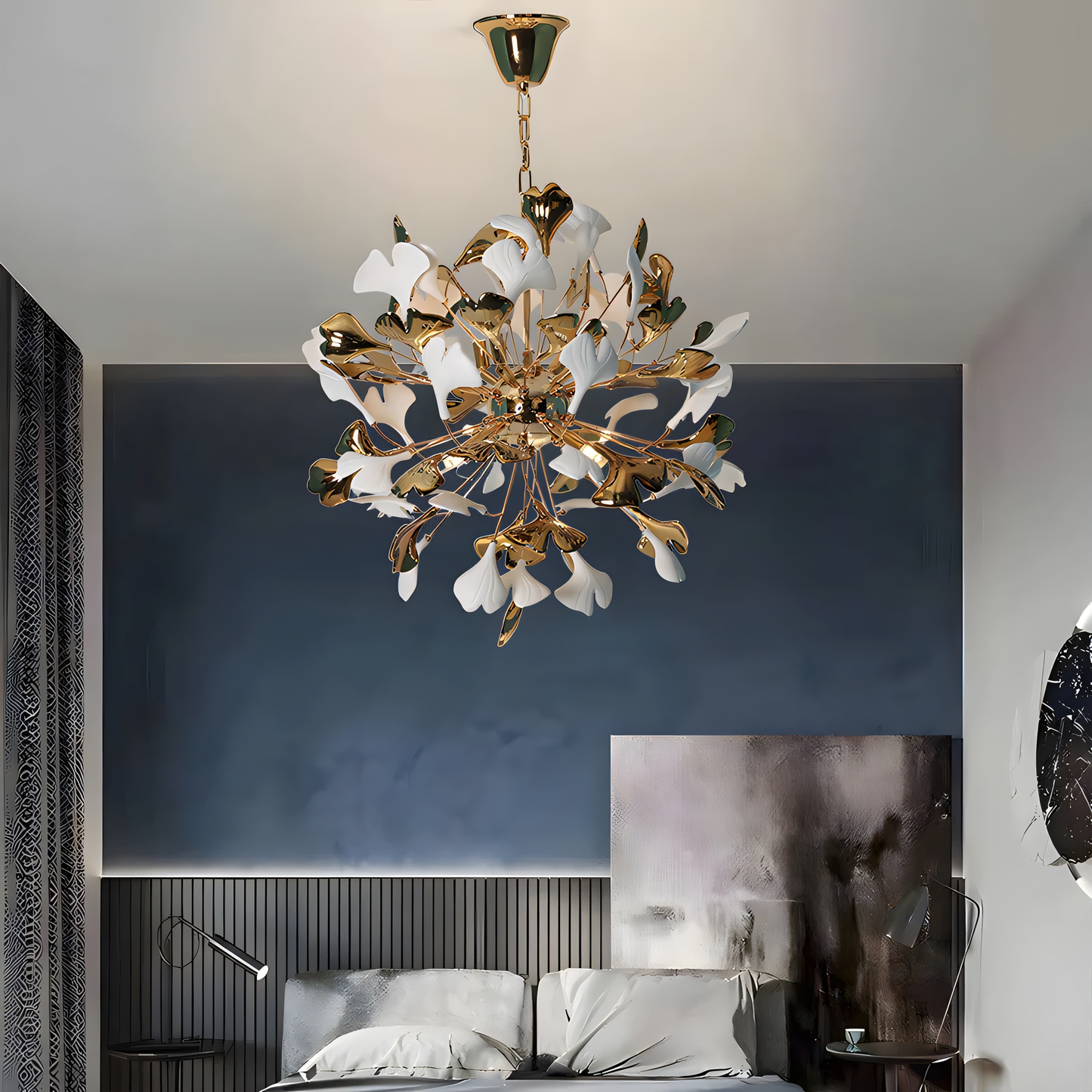 Serene and Tranquil Ceramic Gingko Leaf Chandelier