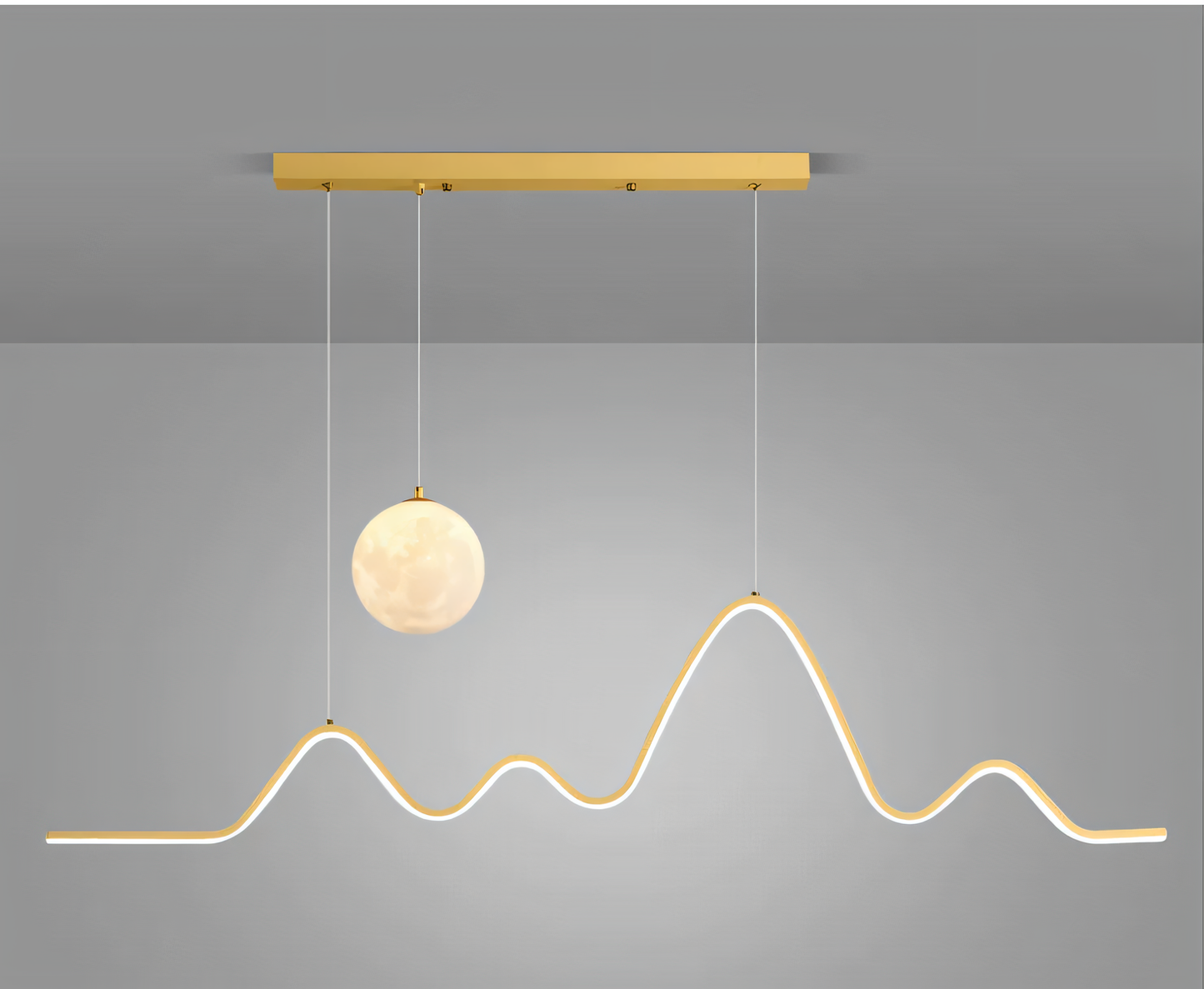 Warm and inviting gold pendant chandelier