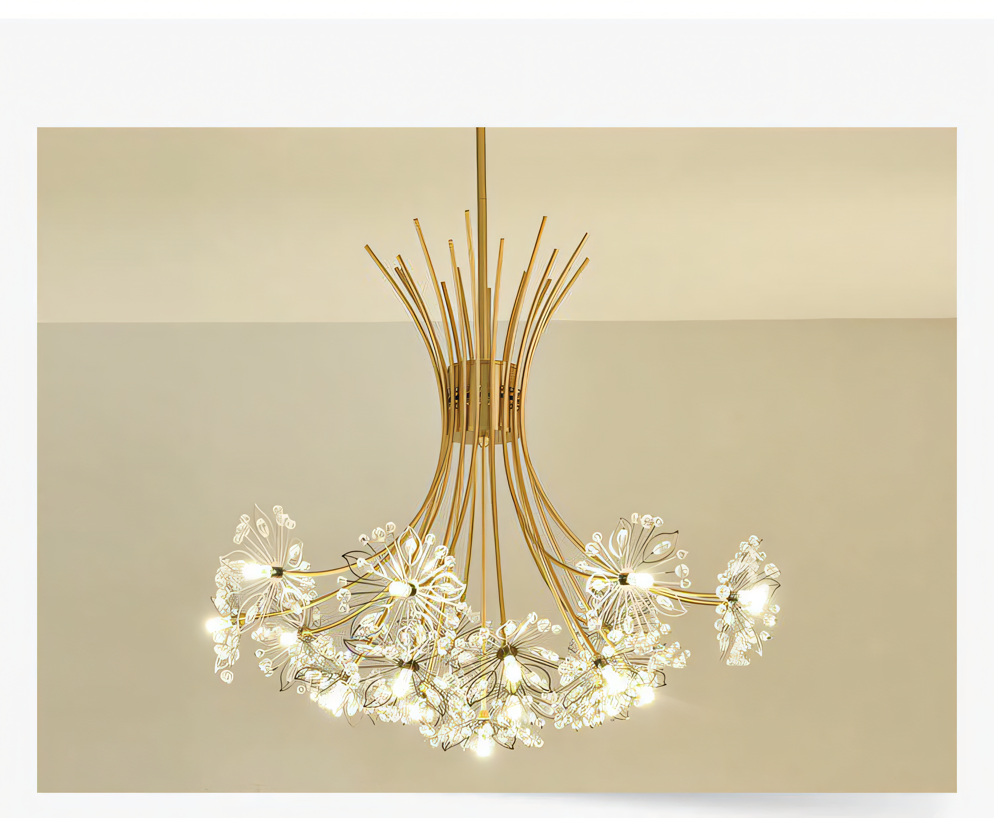 Golden Castle Chandelier: Captivating display of opulence and elegance.