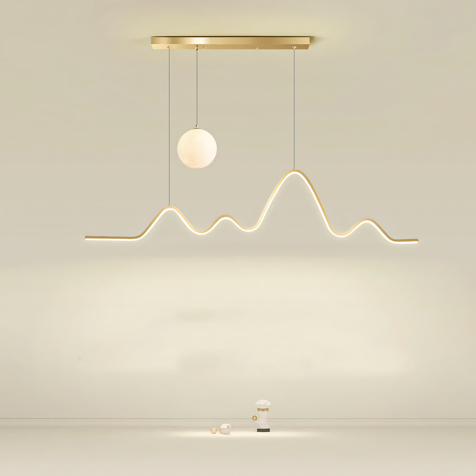 Modern gold body pendant chandelier light