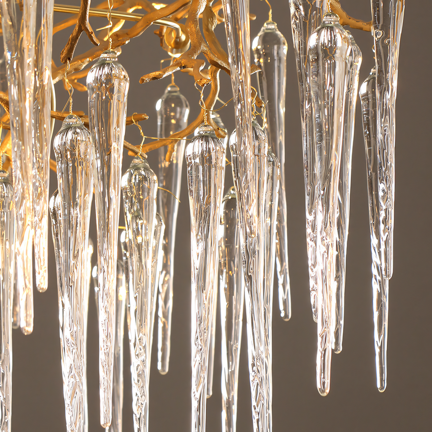 Captivating cosmic-inspired LED chandelier with geometric crystal spikes