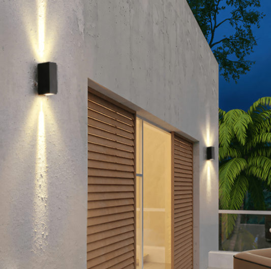 Slim Rectangular Up-Down LED Facade Wall Light, luminous ancestral beacon