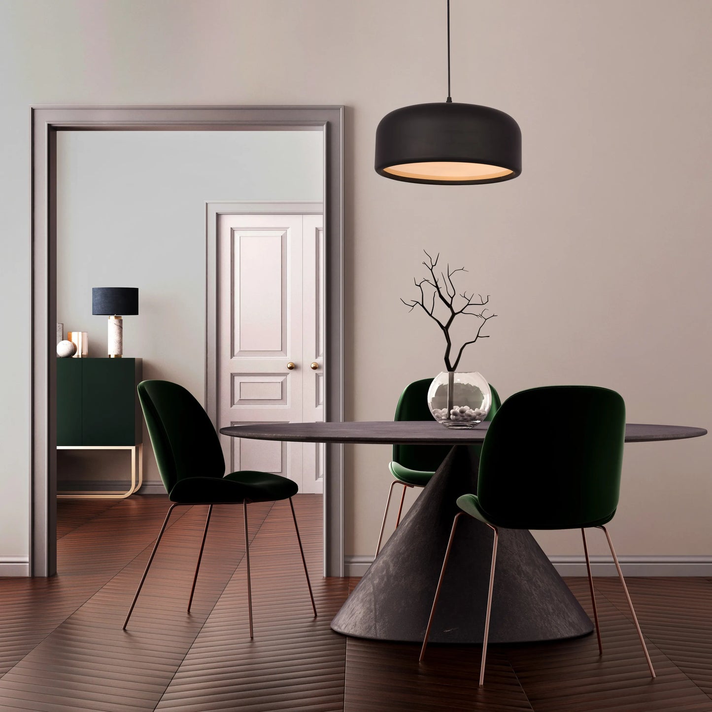 Artistic (19", Smart LED) Pendant Light (3 Smart LED Bulbs Included)