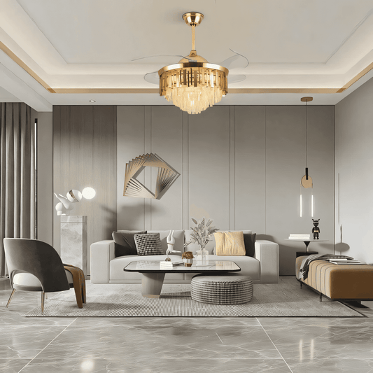 Golden Mamba Chandelier Ceiling Fan with Remote Control