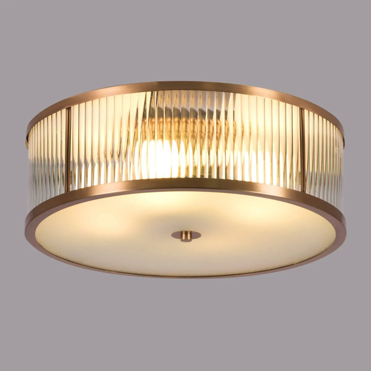 Finders Keepers Copper Ceiling Light illuminating a modern living room