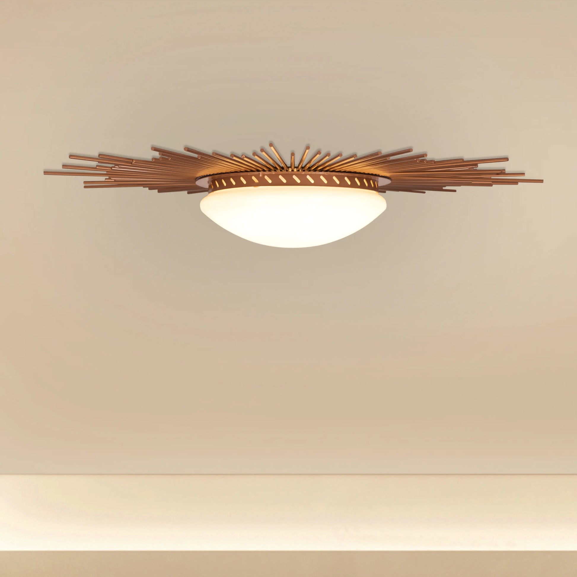Sunshine Gold Ceiling Light with circular design, featuring 3 Color LED technology offering warm, natural, and cool white illumination options in a luxurious gold finish.