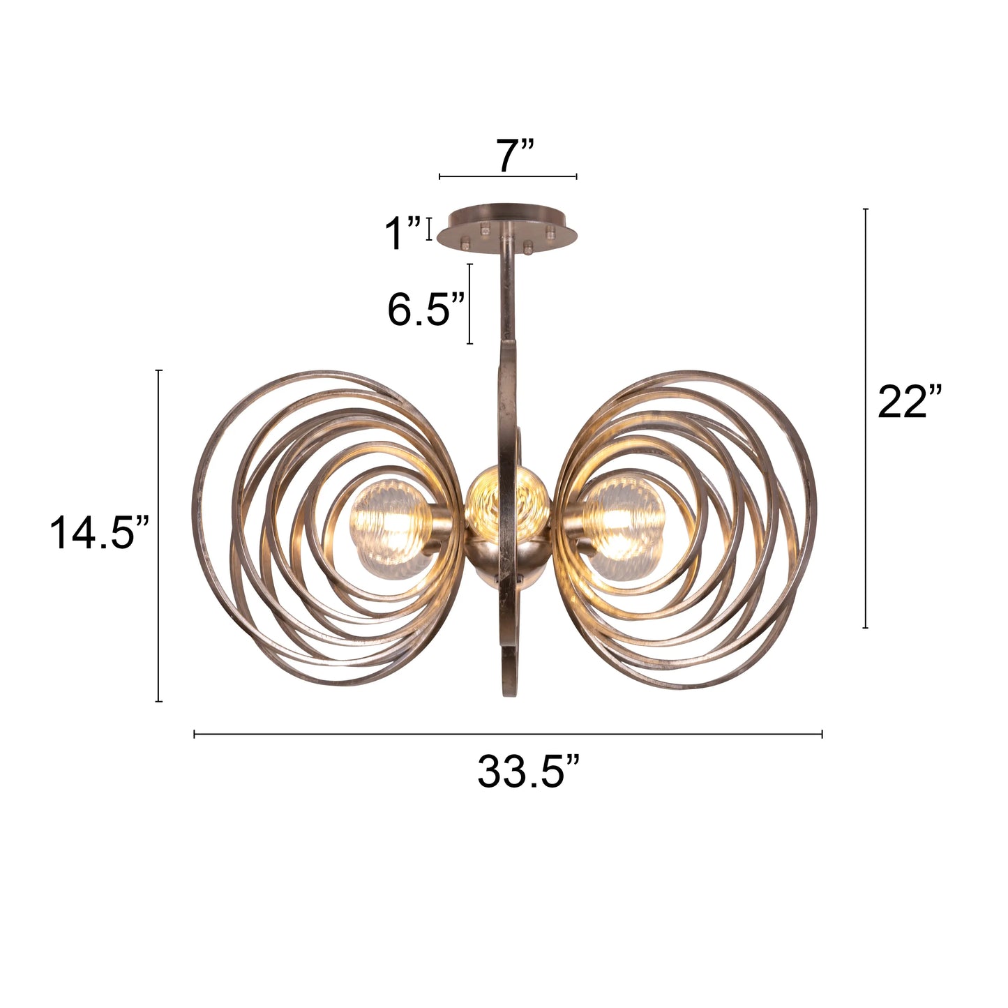 Time To Shine (Large, Antique Foil Gilded) Ceiling Light