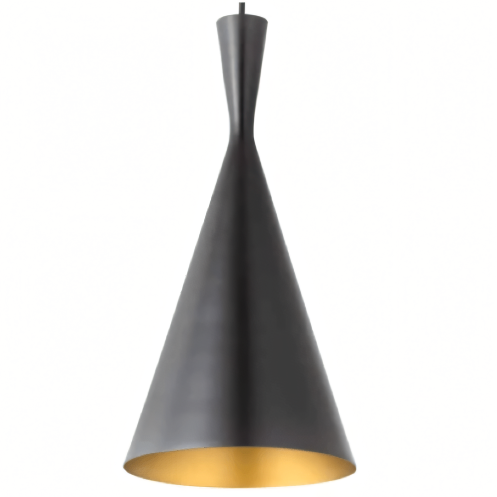 Captivating cone-shaped hanging light fixture with a touch of natural elegance