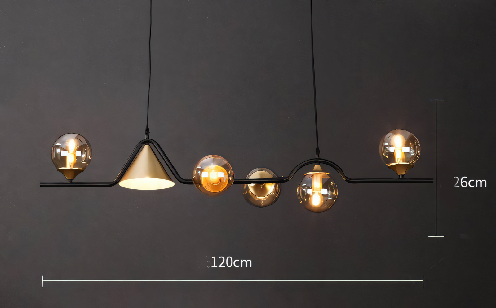 Opulent castle chandelier with intricate amber glass shades