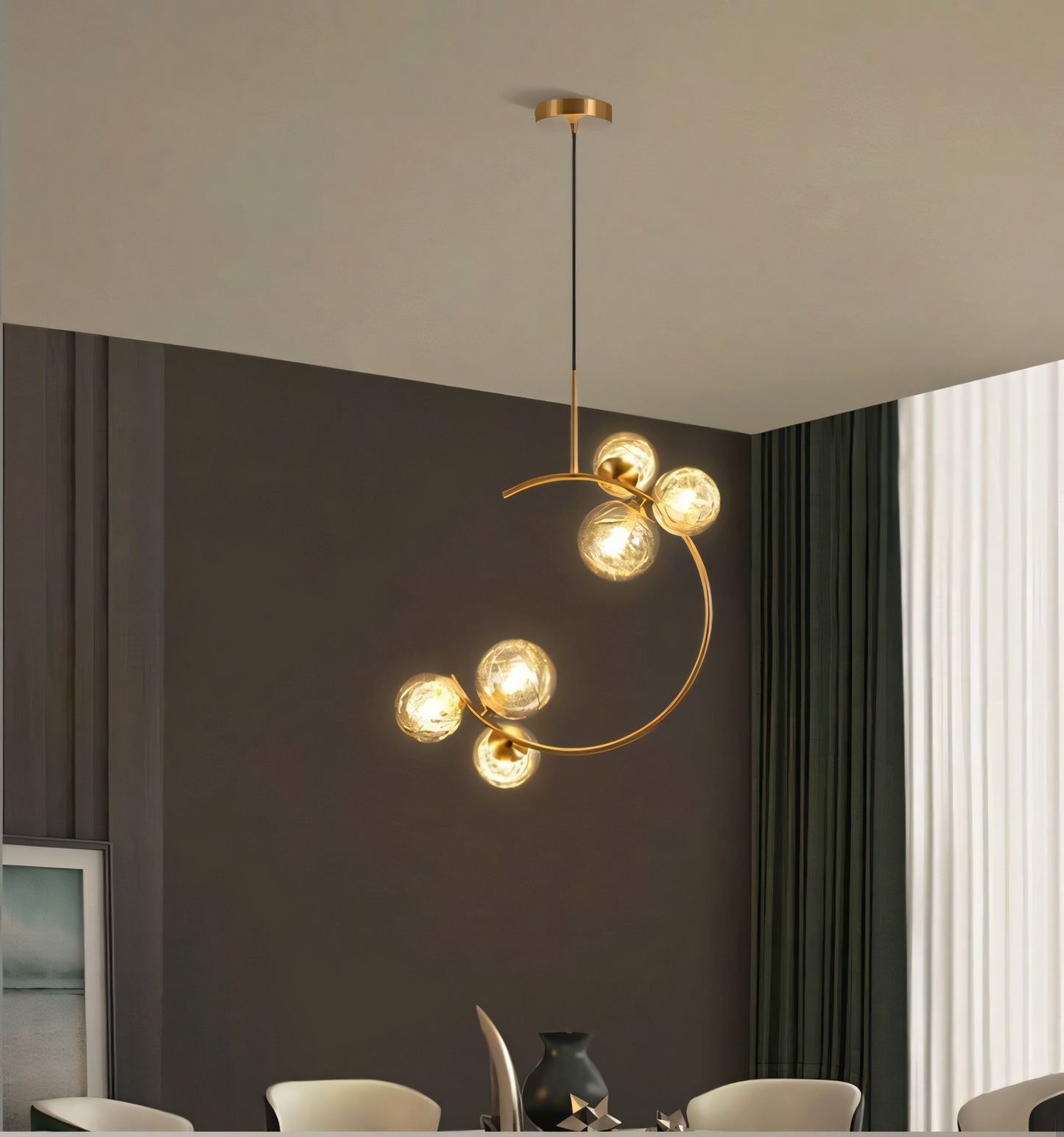Whimsical fairy light glass chandelier for forest cabins