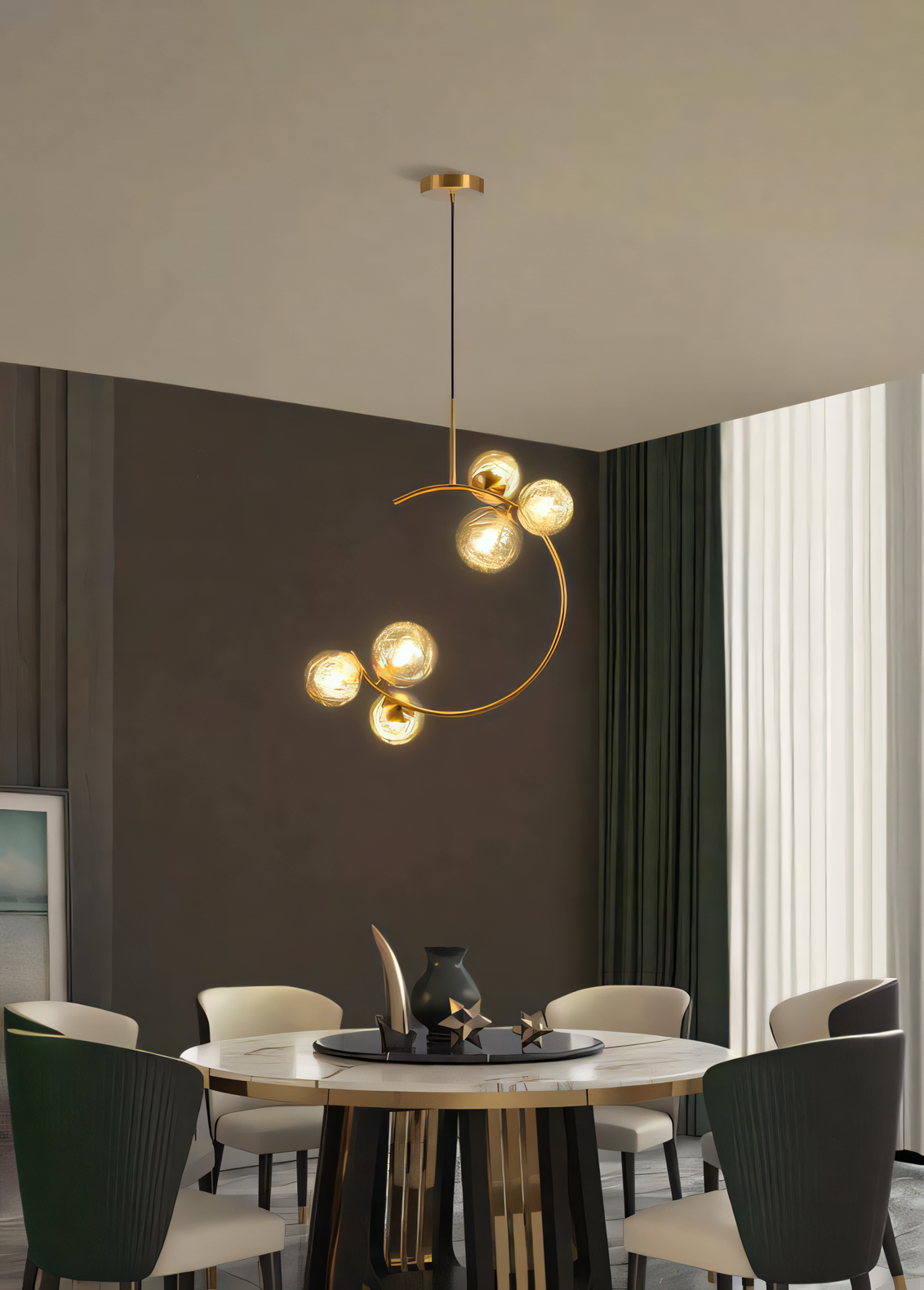 Rustic woodland retreat chandelier with twinkling fairy lights