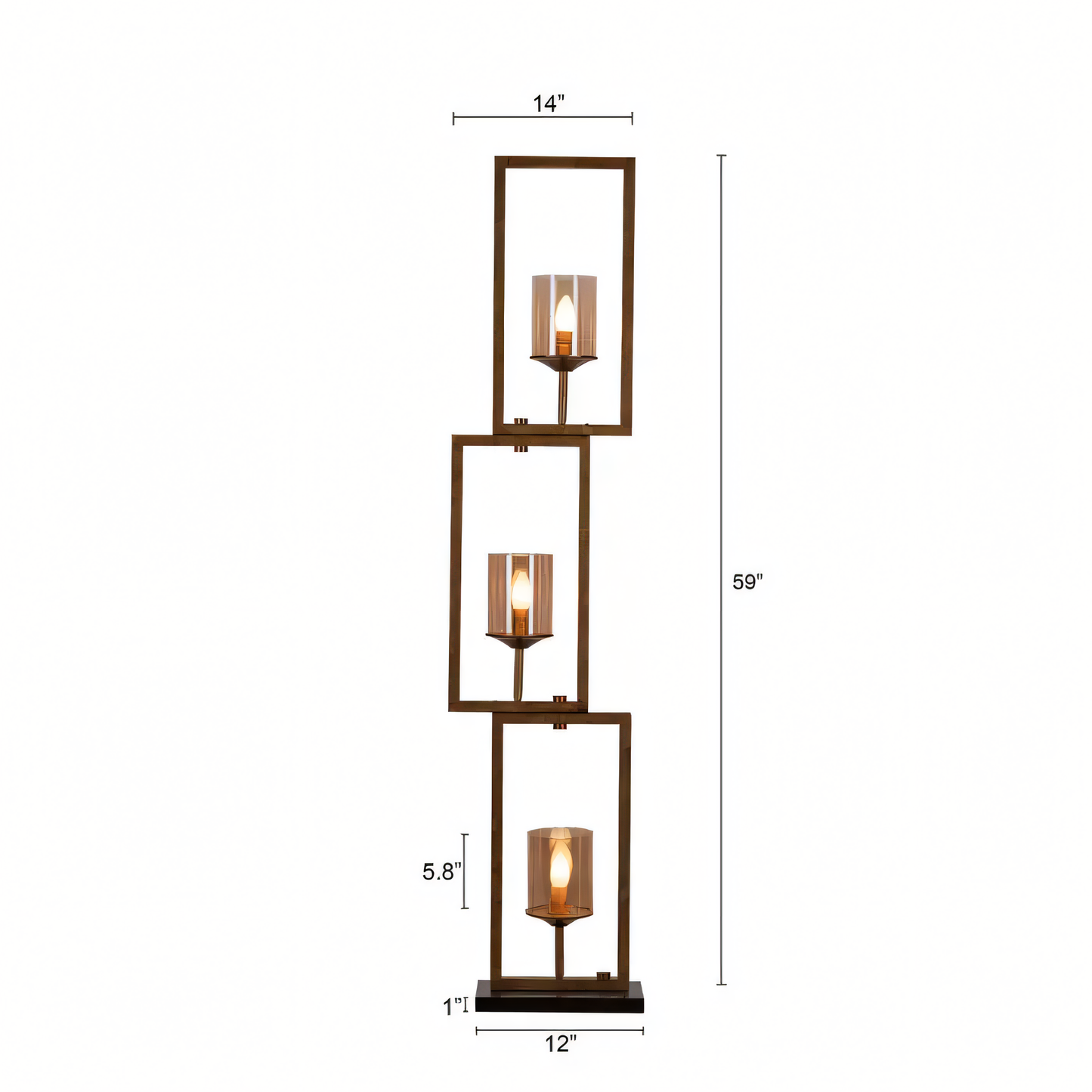 Modern floor lamp with adjustable height and swiveling shade