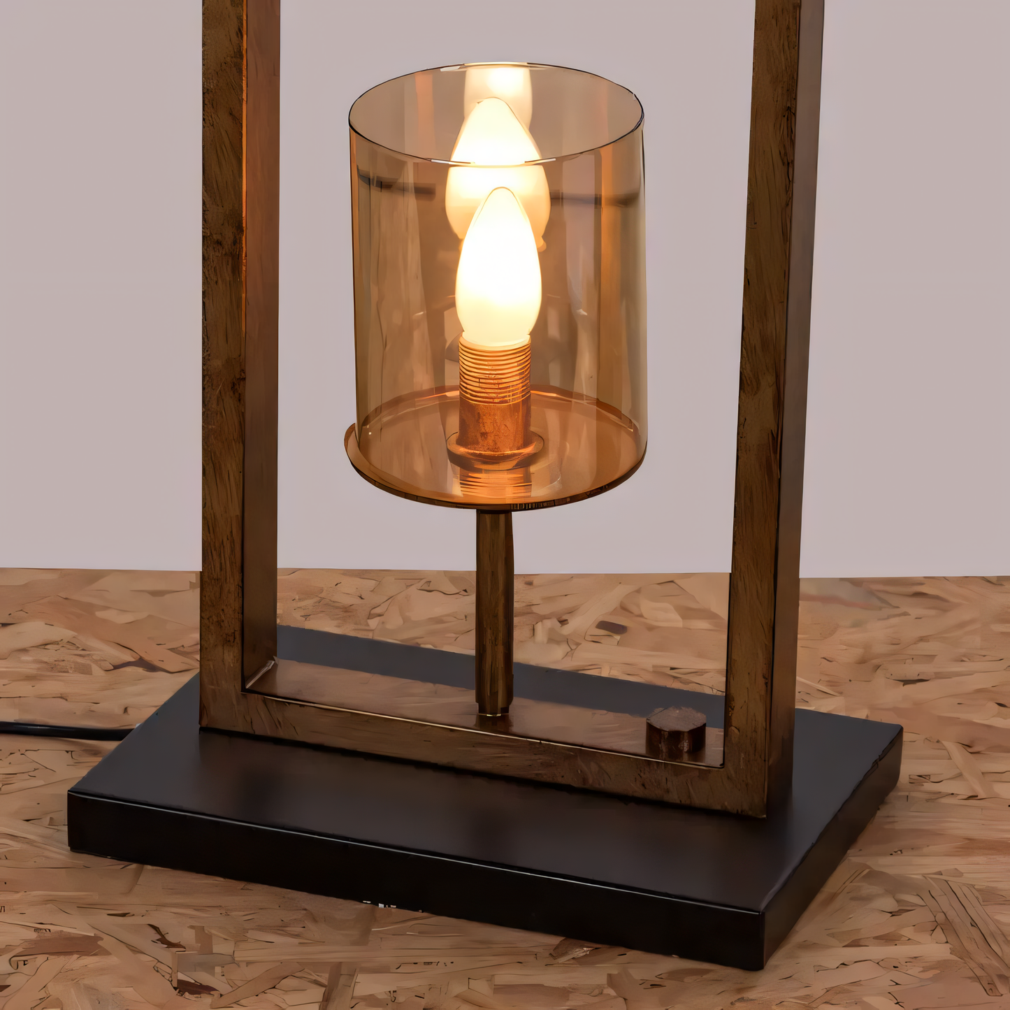 Luxurious floor lamp with clear glass elements