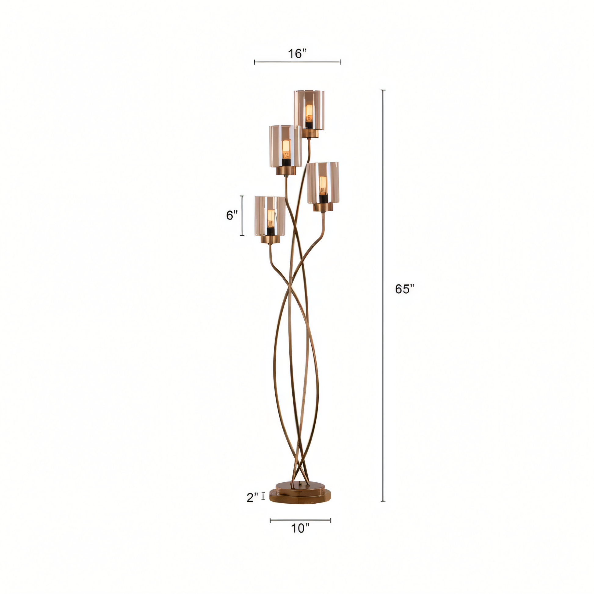 Beautiful amber glass floor lamp for ambient lighting