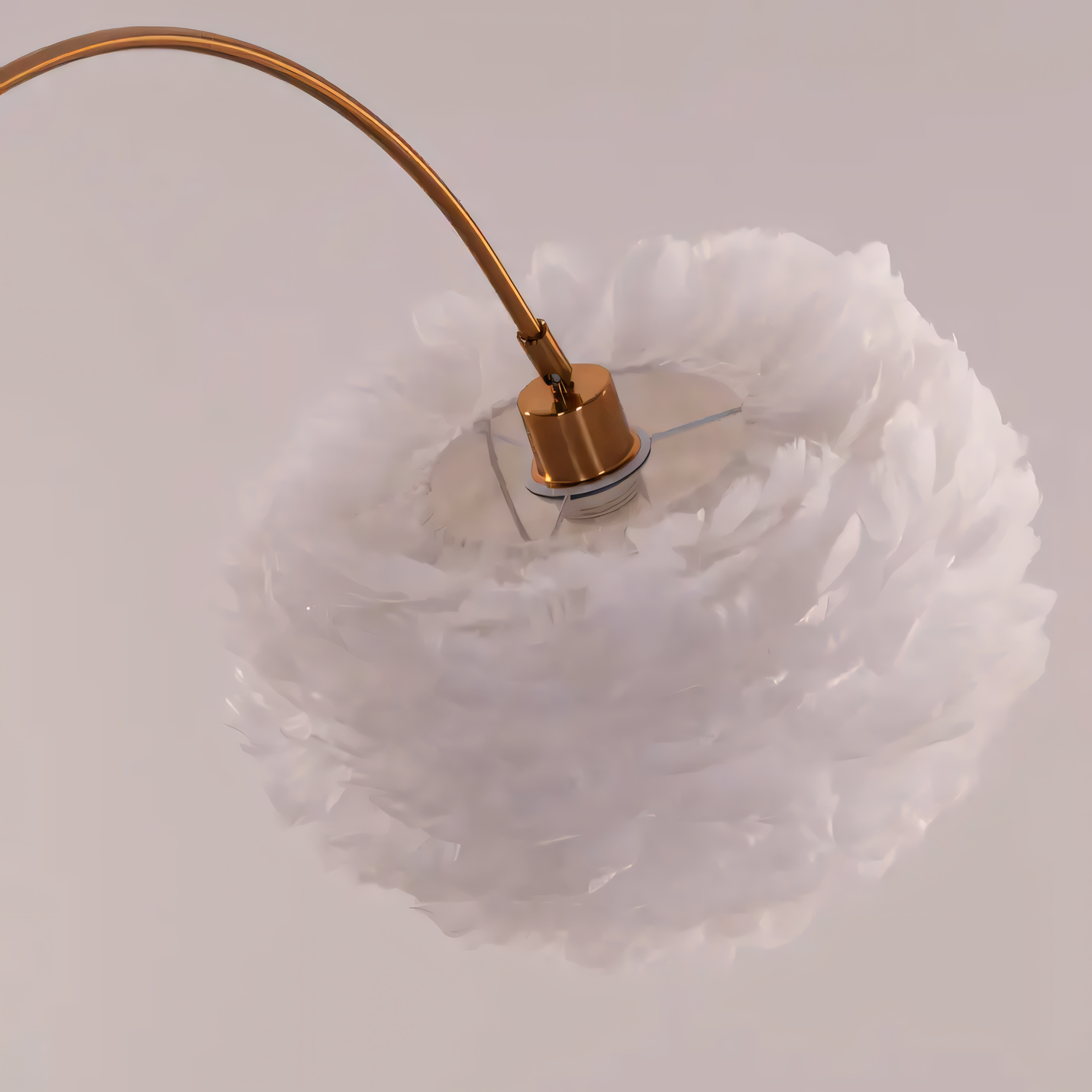 Bird In Hand (Faux Feather Shade) Marble Floor Lamp