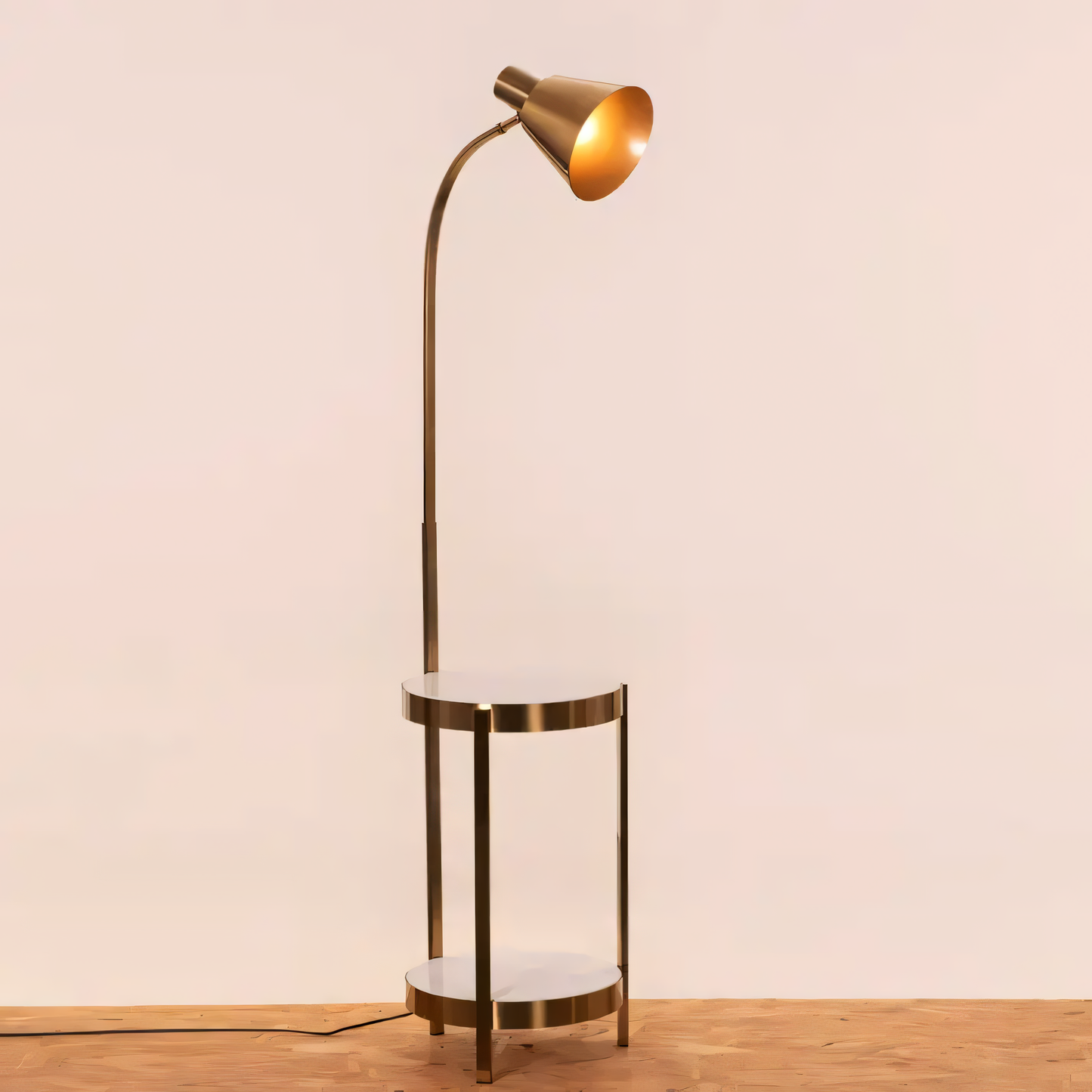 Luxurious gold and white marble floor lamp for grand spaces