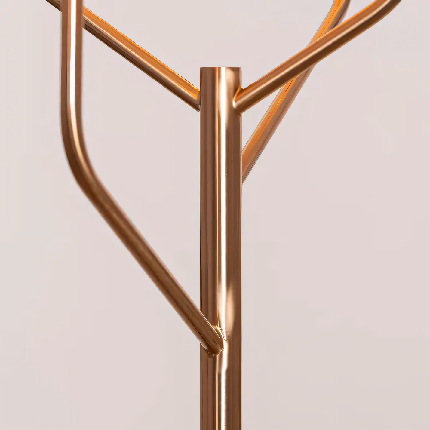 Decorative gold and beige floor lamp in contemporary setting