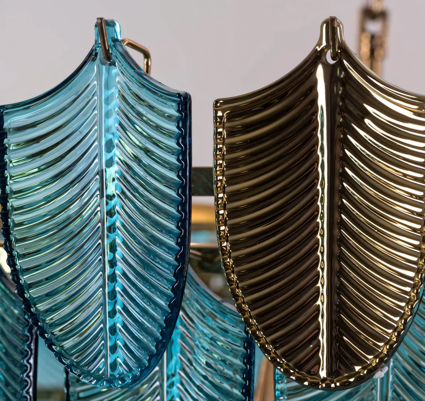The Gratus Luxe Modern Glass Leaf Chandelier is a modern take on the classic chandelier, perfect for a beachside escape.