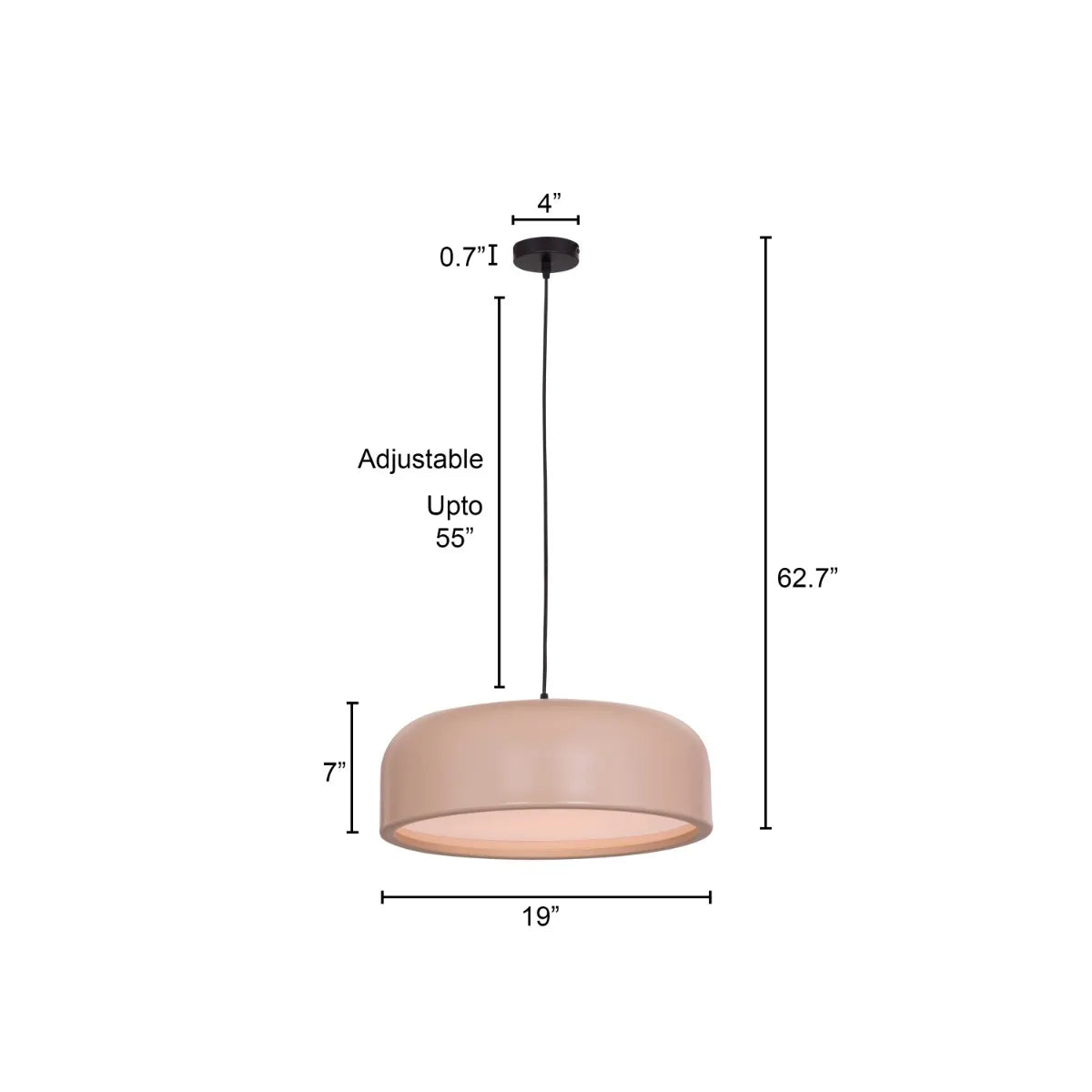 Artistic (19", Smart LED) Pendant Light (3 Smart LED Bulbs Included)