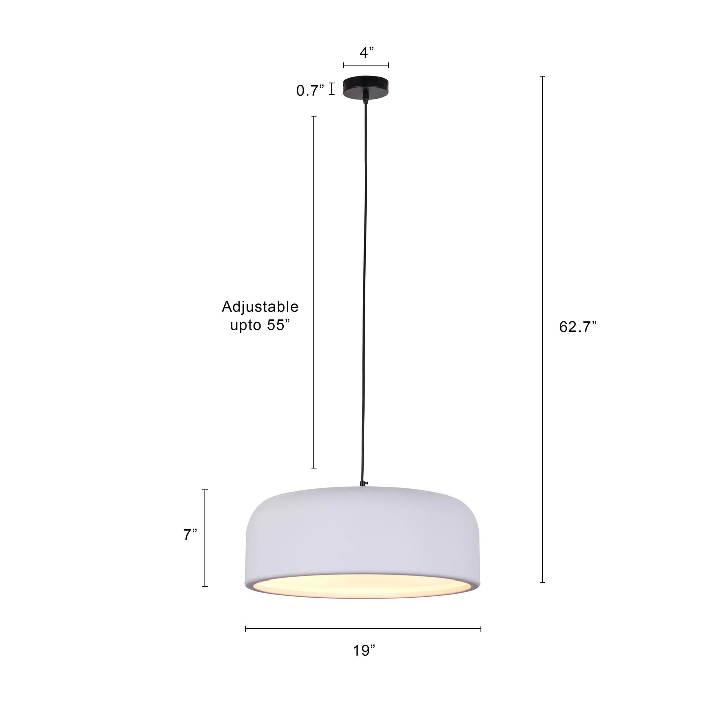 Artistic (19", Smart LED) Pendant Light (3 Smart LED Bulbs Included)