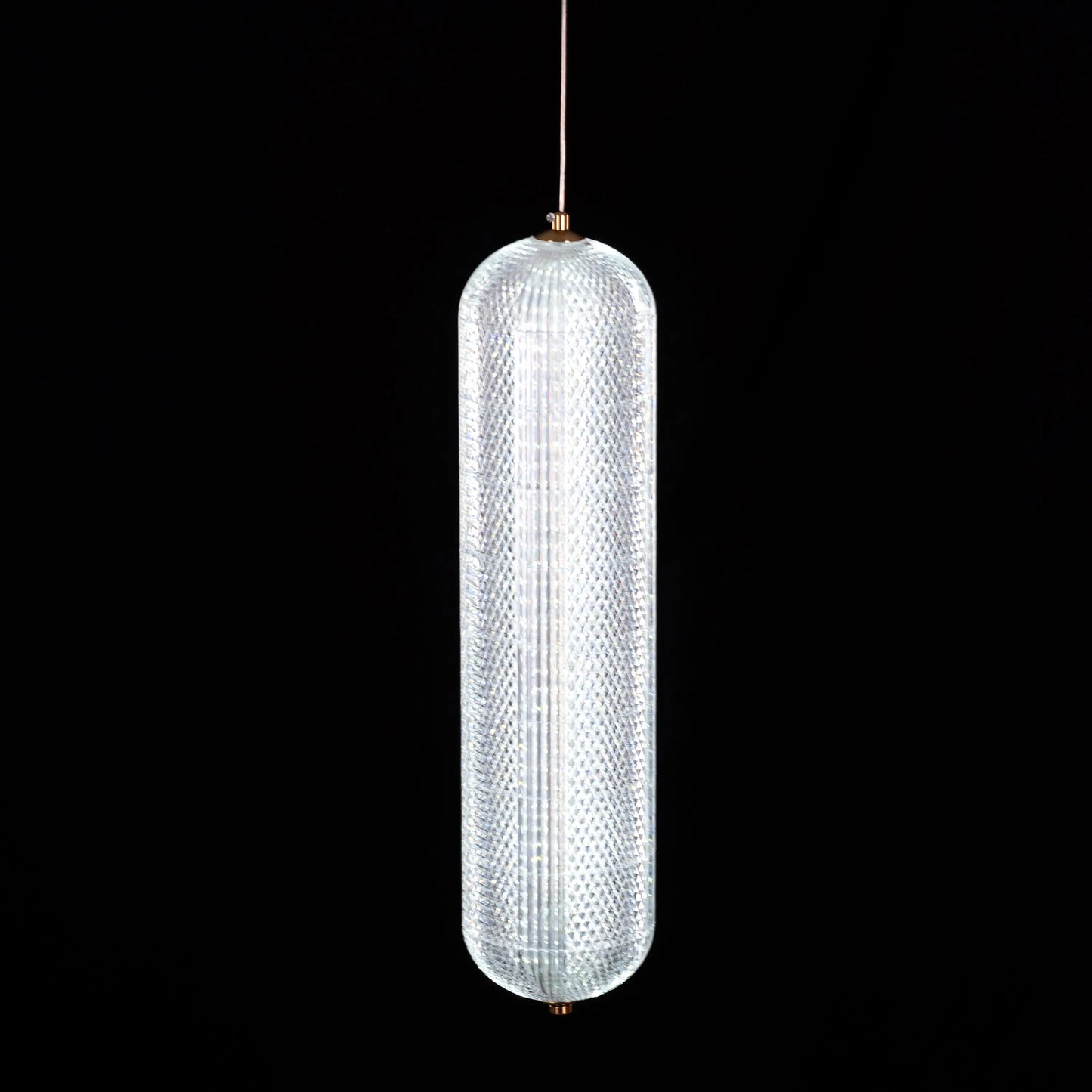 Yellow Diamond (Dimmable LED with Remote Control) Textured Glass Pendant Light